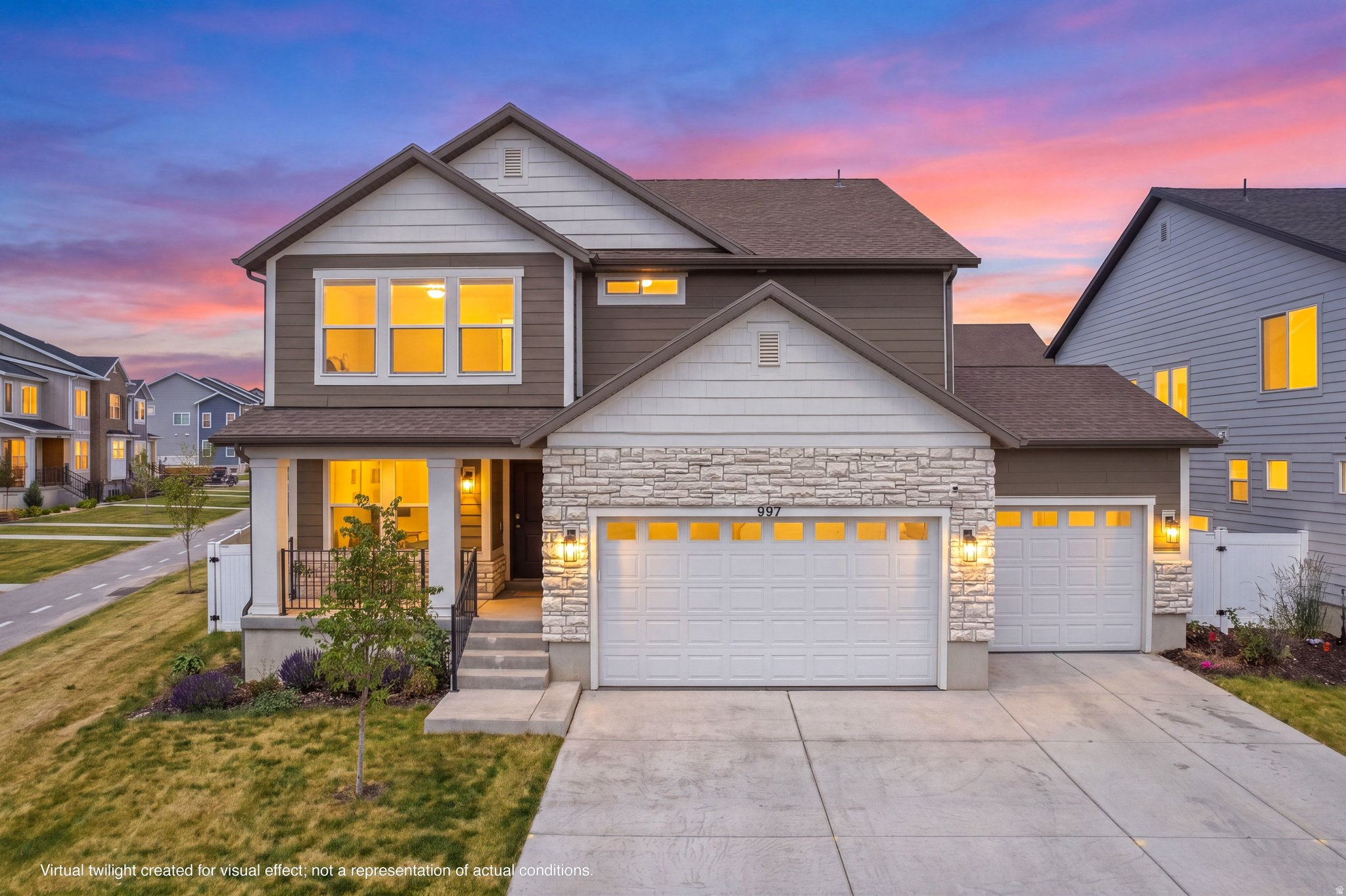 Priced BELOW new construction!!!! | 25k Price Improvement to Celebrate 250 years!! | Come see now! Oversized 3-Car Garage with Epoxy Flooring | Finished Yard with Private Fence | Corner Lot .15 acres, one of largest in community! | Move-in ready from day one. Walk through the front door into a welcoming office or den, the perfect work-from-home setup right at the entry. The open-concept main living area features vaulted ceilings in the family room, flooding the space with natural light and an airy, expansive feel. The kitchen has quartz countertops, white cabinets, oversized island, gas stove. Large dining area with exit to the backyard. Upstairs, the loft is a flexible bonus space. Primary bedroom is very large with separate tub and shower with walk-in closet. Two additional bedrooms with shared bathroom. Downstairs, the unfinished basement is your blank canvas to build exactly what you need. Backyard has expanded poured concrete and shed. Although information deemed reliable, buyer and buyer agent to verify all information. Square footage figures are provided as a courtesy estimate only and were obtained from county records. Buyer is advised to obtain an independent measurement.