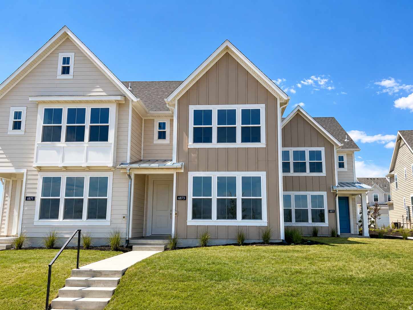 FIXED 4.99% using our preferred lender. MOVE IN JULY! This townhome is just a short walk to Daybreaks Watercourse. Enjoy maintenance free living at its best in this beautifully designed home. This END UNIT features 3 bedrooms, 2.5 baths with a 2-car garage. The open-concept kitchen and family room offer generous space for entertaining, filled with natural light throughout. Landscaping and yard care are included in HOA. PLUS enjoy all of Daybreaks amazing amenities! Other floor plans, pricing and construction time frames available on other units. This home is scheduled to be completed in July. Ask me about our preferred lender incentives!