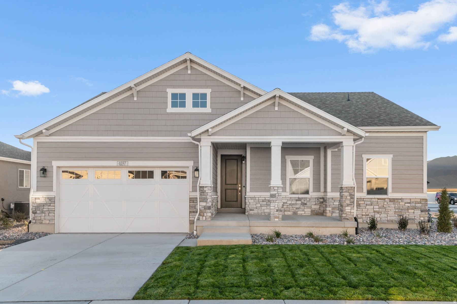 This beautifully designed Cottonwood home is located in a great master planned community with access to many wonderful amenities. This home features a chef's kitchen with Gray Maple cabinets, quartz countertops, and stainless steel gas appliances. Laminate hardwood, tile, and carpet flooring create a warm and inviting flow throughout. Enjoy an expanded patio, perfect for outdoor entertaining, along with energy-efficient features including a tankless water heater. Thoughtful details such as can lighting, Christmas light outlets, wood railing at the stairway, 2-tone paint, and Craftsman-style base and casing enhance the home's appeal. The owner's bathroom is a luxurious retreat with cultured marble shower surrounds and satin & brushed nickel hardware, combining style and function seamlessly. Comes fully landscaped with a localscape design that is maintained by the HOA for low cost, easy care living!