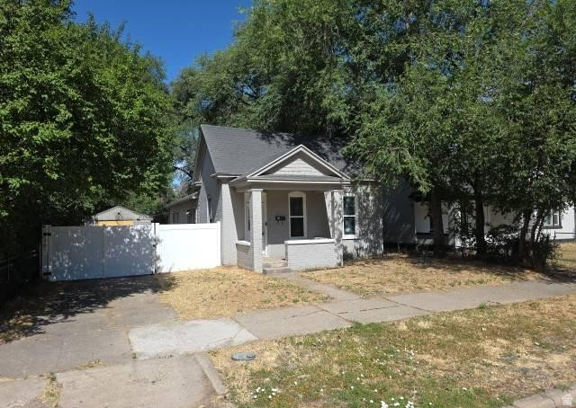 Classic character meets fresh opportunity in this 2-bedroom, 1-bath bungalow offering a warm, inviting layout filled with natural light. The kitchen features a center island that anchors the living space, while the covered front porch provides the perfect spot to unwind. A detached garage, spacious backyard, and mature trees add to the property's appeal. Conveniently located near Historic 25th Street, Ogden River Parkway Trail, The Junction, Ogden Union Station, local parks, shopping, dining, and Weber State University.