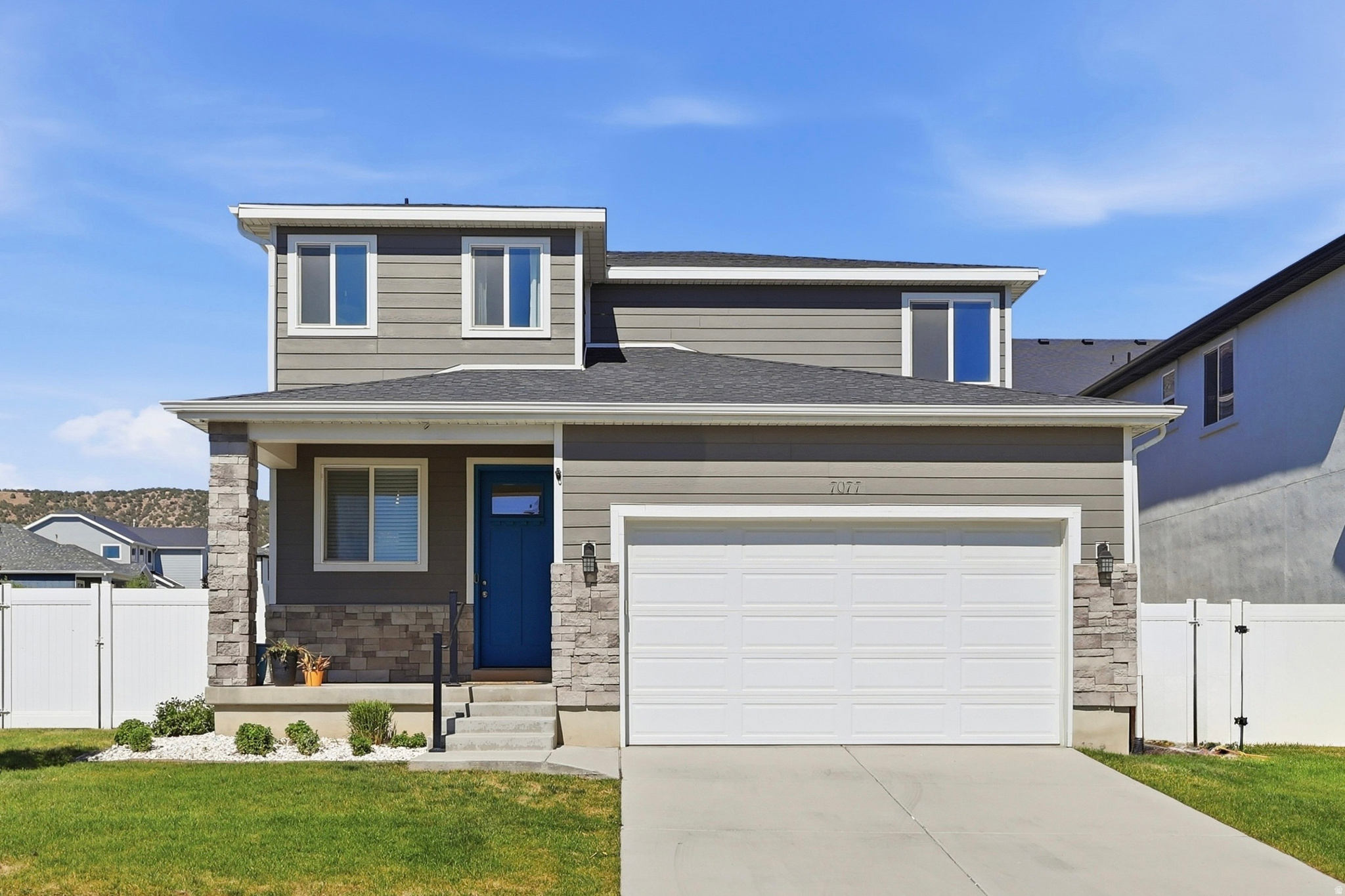 Conveniently located in a quiet neighborhood, this move-in-ready home offers the perfect blend of comfort, functionality, and accessibility. Enjoy easy access to schools, shopping, trails, and countless outdoor recreation opportunities, while nearby Mountain View Corridor and Pioneer Crossing provide convenient commuting options throughout Utah County and into Salt Lake County. Inside, you'll love the open-concept floor plan where the kitchen seamlessly flows into the dining and family rooms, creating an inviting space for everyday living and entertaining. The private primary suite is thoughtfully situated near the laundry room and additional bedrooms for added convenience. The newly finished basement features fresh paint and new flooring, providing expanded living space ready for a family room, home office, gym, or guest accommodations. Outside, the fully landscaped and fully fenced yard offers privacy and plenty of room for barbecues, gatherings, and outdoor enjoyment. As an added bonus, permanent GOVEE outdoor lighting is already installed, allowing you to customize your home's exterior ambiance year-round. This well-maintained home combines modern updates, a desirable location, and excellent commuter access-making it a must-see!