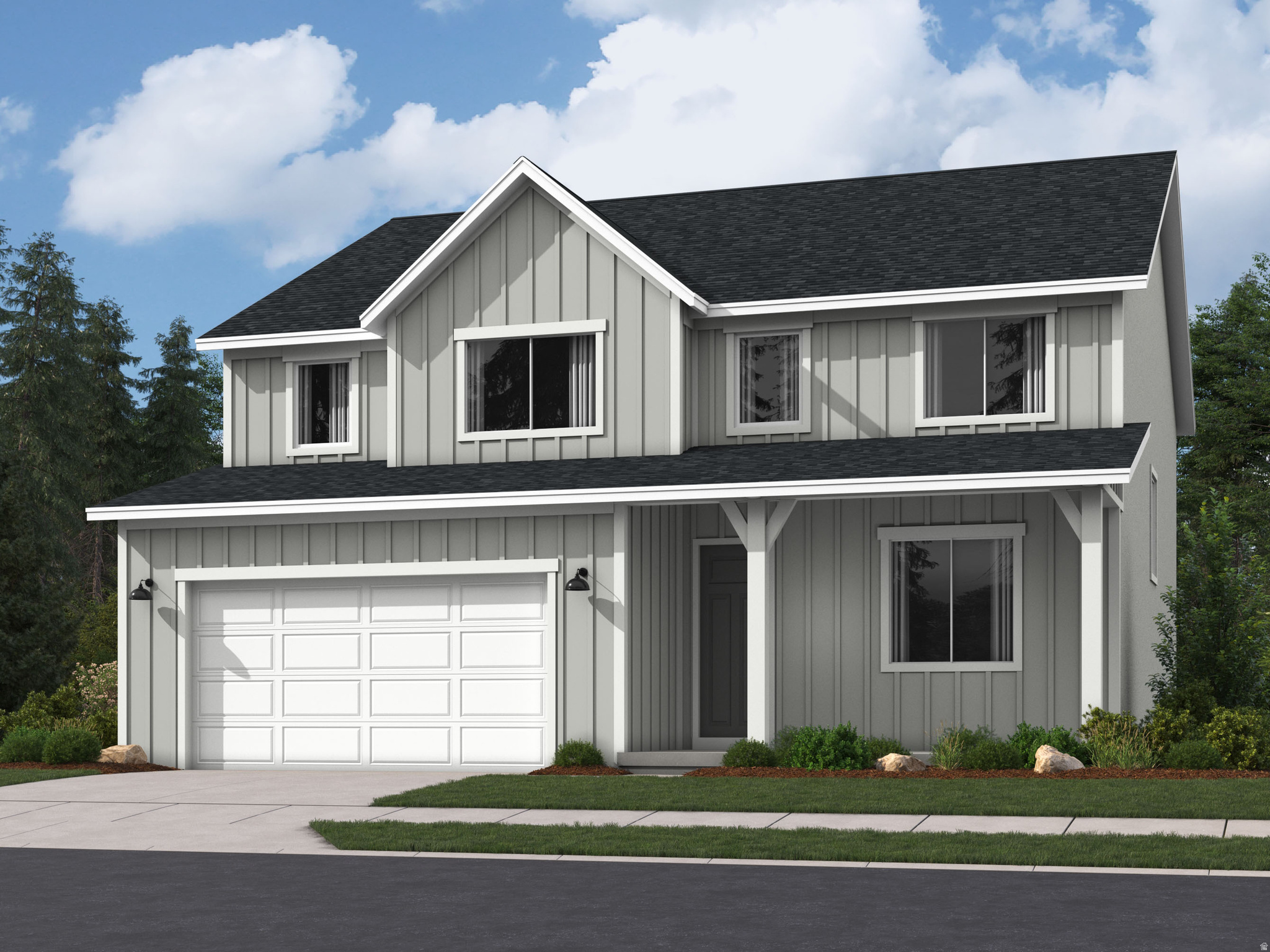 Parkway Fields - 4082- Sequoia. Ask about our lower rates when financing through our preferred lender! Estimated completion in August. This home offers 4 bedrooms, 2.5 bathrooms, a tandem three-car garage, vaulted ceilings, and a full, unfinished basement. The first floor offers a large family room, mudroom, dining area, and a kitchen that boasts gray craftsman style cabinets with linen cream quartz countertops and stainless steel appliances, including the refrigerator! Upstairs you'll find 4 bedrooms, including the luxurious owner's suite with walk-in closet and a bathroom with dual vanities. Square footage figures are provided as a courtesy estimate only and were obtained from builder. Buyer is advised to obtain an independent measurement. Interior photos are of same style of home, but not the actual home. Rendering is for illustrative purposes only