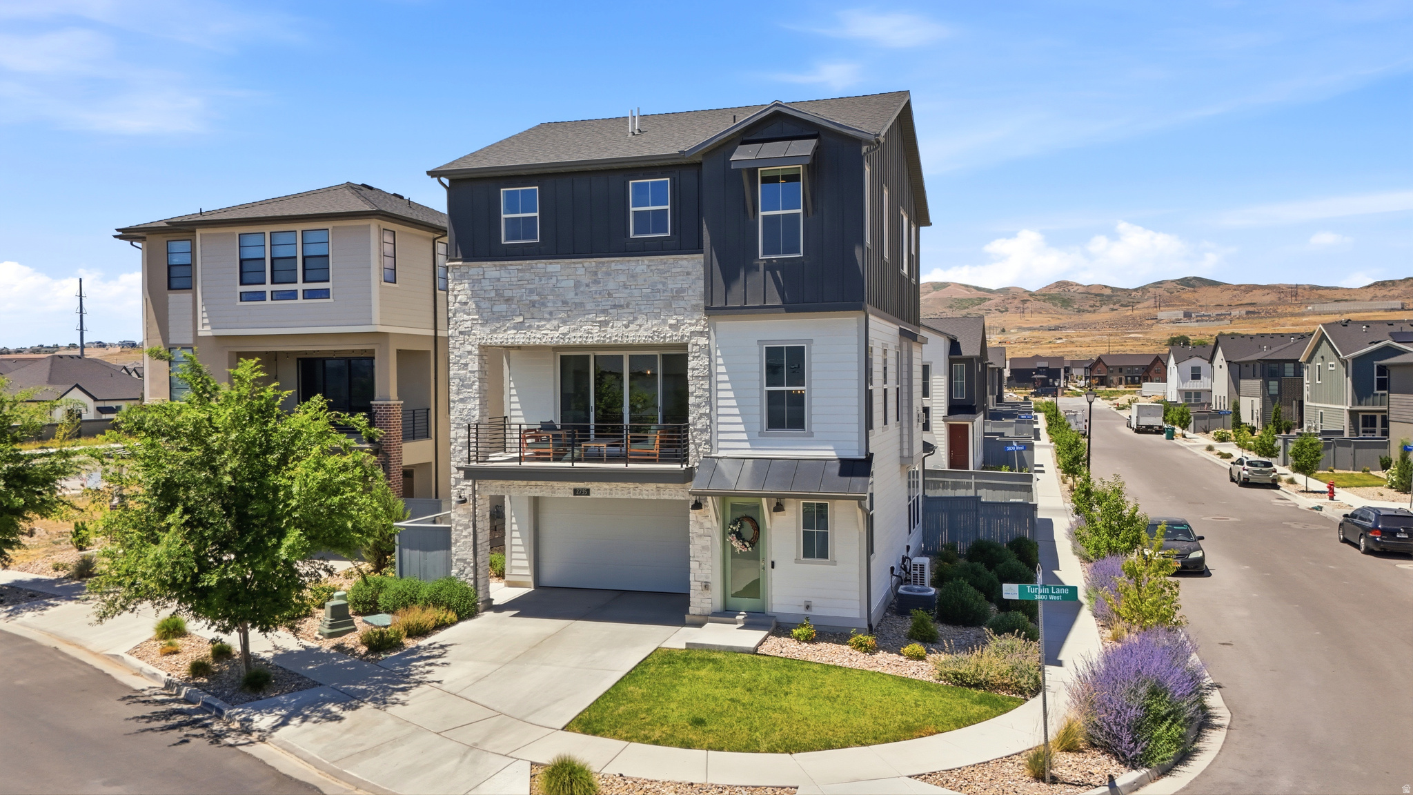 Welcome to your new home in Holbrook Farms, Ivory Homes Community! This lovely home is located on a prime, corner lot which offers the largest backyard out of all of the e-villas in the neighborhood. You will love the stunning mountain views from the spacious, covered balcony, Thanksgiving Point. This home is located in a very popular and social neighborhood with many young families and strong community support. Other details that make this home unique are: modern designs, open floor plan with 10-foot ceilings, upgraded lighting, 8-foot doors, quartz kitchen with island, indoor-outdoor living,12-foot wide sliding glass doors open to a covered deck with direct views of the Thanksgiving Point fireworks, main-level office with french doors, partially finished basement area for a potential 4th bedroom/theater/gym, walking distance to the elementary school and the 33-acre community park, minutes from Silicon Slopes tech hubs, Primary Children's Hospital, top-rated schools.