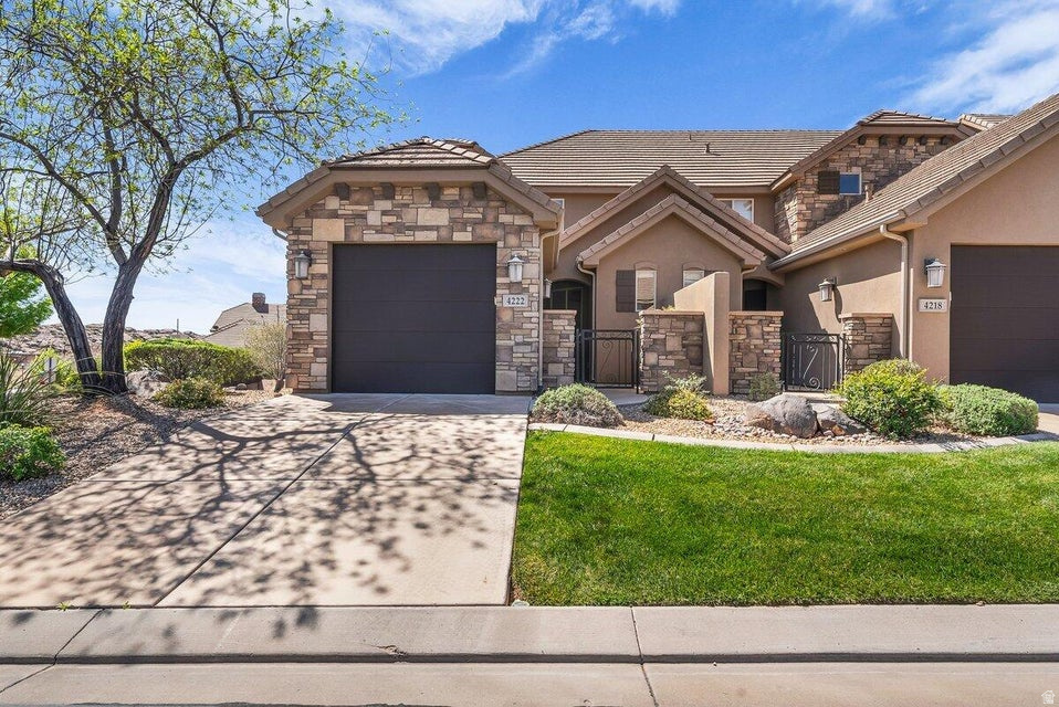 Enjoy the perfect blend of comfort, style, and flexibility in this beautifully custom-built and VACATION RENTAL zoned, Coral Ridge Townhome! This exceptional unit showcases real hardwood floors, along with custom tile and granite finishes throughout. Offering 3 bedrooms and 3.5 bathrooms, the layout includes two spacious master suites plus an upstairs loft ideal for additional sleeping or flexible use. As an end unit, it's just steps from the resort-style amenities, including a clubhouse, two pools, two hot tubs, putting green, and fitness center. Enjoy incredible investment potential in one of the area's top-performing vacation rental communities, ideally located next to Coral Canyon Golf Course. Lightly used as a vacation home, the property is in incredible condition and features a private rear patio with views, plus convenient access to Sand Hollow Lake, sand dunes, Quail Lake, shopping, dining, and more! Some furniture negotiable. Buyer to verify all information, deemed reliable, however buyer to verify all info including utilities, rental restrictions, and HOA information if applicable.