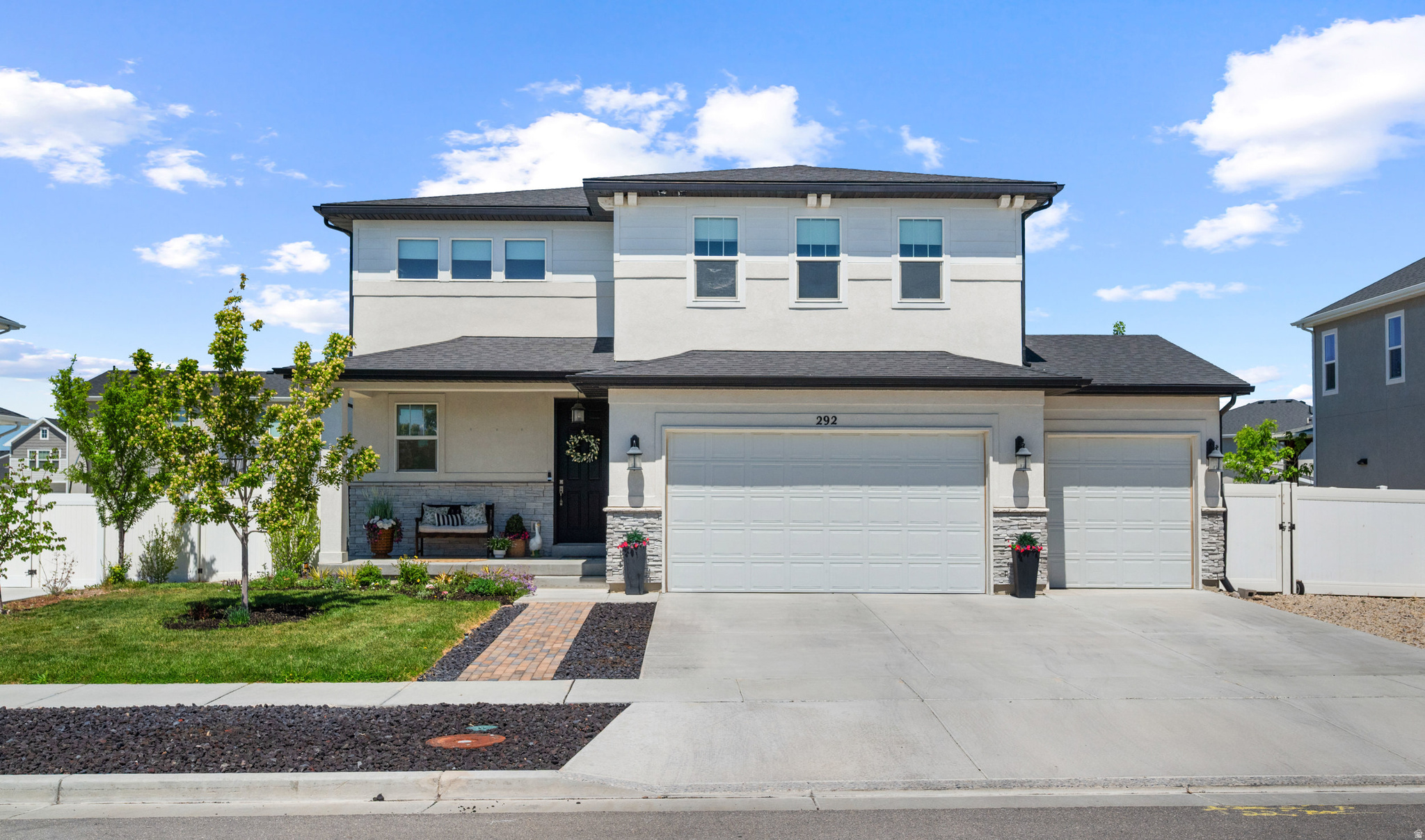 BE THE SECOND OWNER! Bright and open 4-bedroom home combines comfort and convenience in a serene, highly rated school district. Fully fenced backyard and situated just minutes from local parks and highway. This property also features engineered hardwood floors, surround sound, raised garden beds, fully covered back patio, and beautiful landscaping. Located just 25 minutes from the Salt Lake airport, nearby commerce, restaurants, parks, schools, grocery stores and more!  Square footage figures are provided as a courtesy estimate only and were obtained from county records. Buyer is advised to obtain an independent measurement.