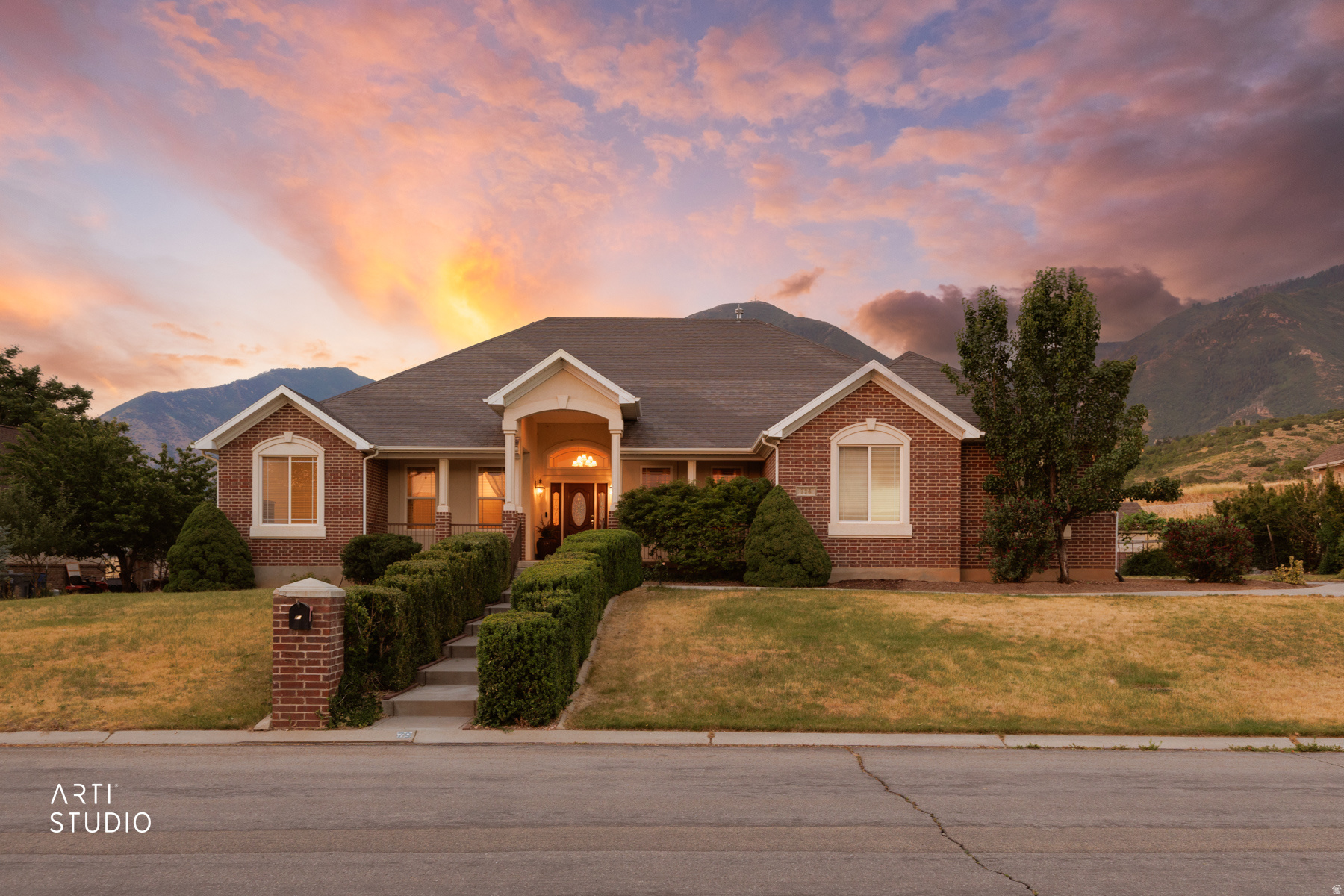 Large custom rambler stands out for its size, quality, and one-of-a-kind finishes. Offering nearly 6,000 square feet of living space with a finished basement, all on a private almost half-acre cul-de-sac lot, this home blends expansive, comfortable living with standout craftsmanship. From the moment you step inside, you'll notice the meticulous attention to detail: rich trims, stately columns, and hand-painted murals that add artistic character throughout. The open, thoughtfully designed floor plan provides flexible spaces for daily living and entertaining, while the finished basement expands the options for recreation, guests, or a home office. Outdoor space and location complement the interior perfectly-the half-acre lot, tucked at the end of a cul-de-sac, offers privacy and room to roam, with the canyon setting of Loafer Canyon providing a serene backdrop.  Square footage figures are provided as a courtesy estimate only and were obtained from ________county records______ .  Buyer is advised to obtain an independent measurement.