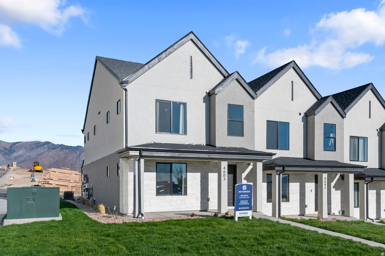 Welcome to Inverness the newest, hottest community in East Lehi! Located on the foothills in East Lehi with amazing views sits a new home community like no other. Close to schools, shopping, dining, highways and the silicon slopes you can get where you need to be quickly. Ready for closing in April, this Dalton townhome is just the right price. Home includes an open layout with quartz countertops, stainless appliances, laminate flooring and so much more. Ask me about our generous home warranties, active radon mitigation system and Smart Home package which are all included in this home.  $4,000 towards closing costs using our preferred lender. Others available with special interest rate incentives! Actual home may differ in color/material/options. Pictures are of finished homes of the same floor plan and may contain options/upgrades/ decorations/ furnishings not available at the advertised price. No representation or warranties are made regarding school districts and assignments; conduct your own investigation regarding current/future school boundaries. Buyer to verify all information. Sales office hours are Monday, Tuesday, Thursday, Friday, and Saturday from 11:00am-6:00pm. Wednesday from 1:00pm-6:00pm.