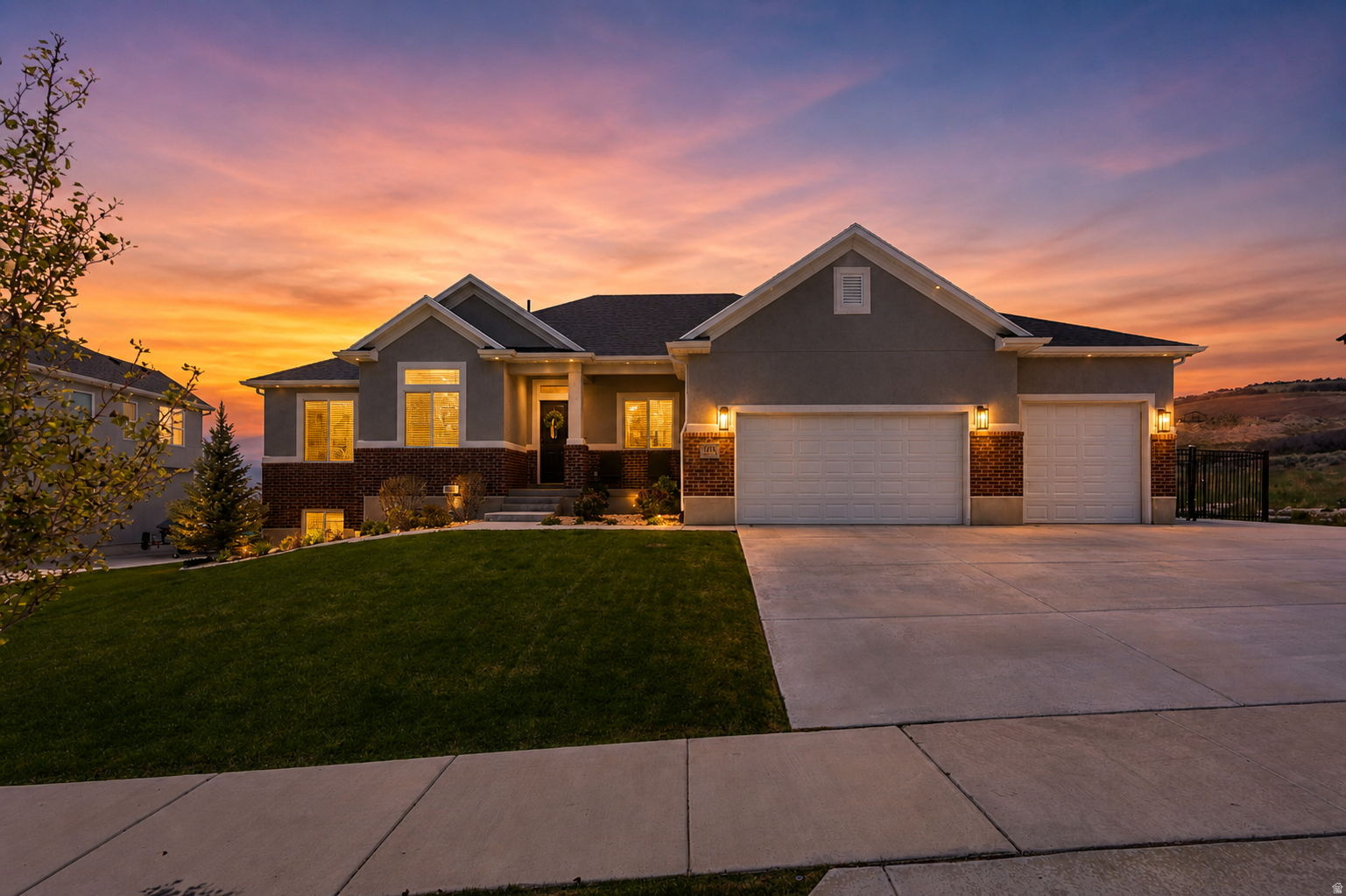 Nestled in a sought-after neighborhood, this immaculately maintained home features a fully finished interior with upscale finishes and 10' ceilings on the main level, along with an extra-large garage and RV parking. The fully fenced and landscaped yard adds both beauty and functionality, while unbuildable open space directly behind the home offers breathtaking, unobstructed views and enhanced privacy. Ideally located near expanding commercial development, this property combines comfort, convenience, and future value.