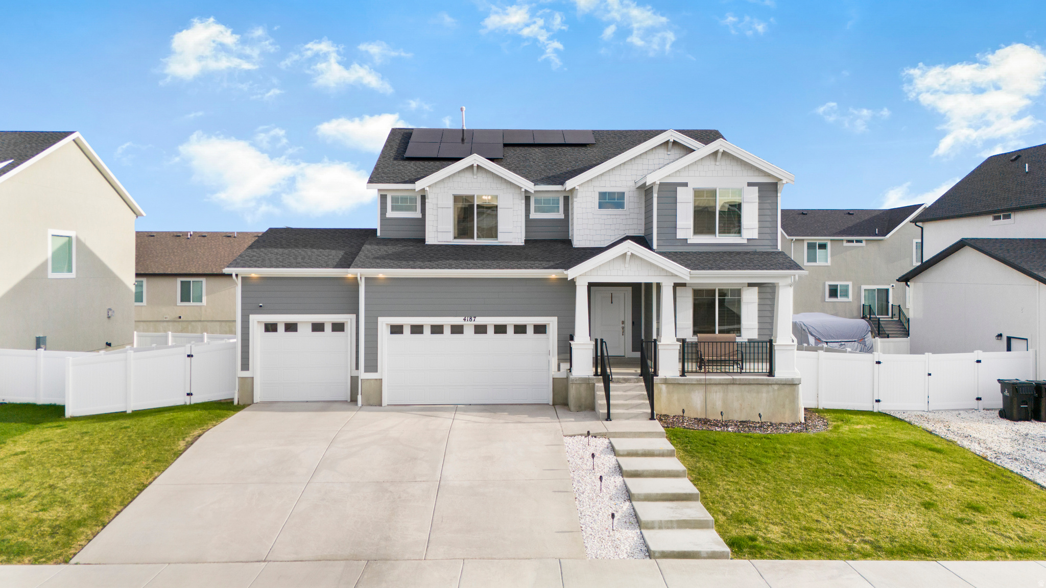Fantastic, move-in ready home in Criddle Farms with a recently finished basement and the kind of space and layout that's getting harder to find. Built in 2022 and expanded last year, there's plenty of room for everyone to have their own space without taking on any projects. The main level features a true entry foyer with a dedicated office space right off the entry-ideal for working from home, along with an open layout with 9' ceilings and a gourmet kitchen with a large island, double ovens, gas range, quartz countertops, and white cabinets. Upstairs includes an oversized primary suite with separate tub and shower. The loft space is well-sized, and the three adjoining bedrooms are all a great size. The basement still has that new finished vibe and offers two bedrooms, a full bathroom, and a very large living room, along with a dedicated furnace for the basement. The yard is fully fenced with room to make it your own. The home also includes a new solar system for improved energy efficiency. Located in a great neighborhood with a community pool and quick access to the North Davis Corridor, with nearby shopping including Costco Wholesale and ES Fitness.