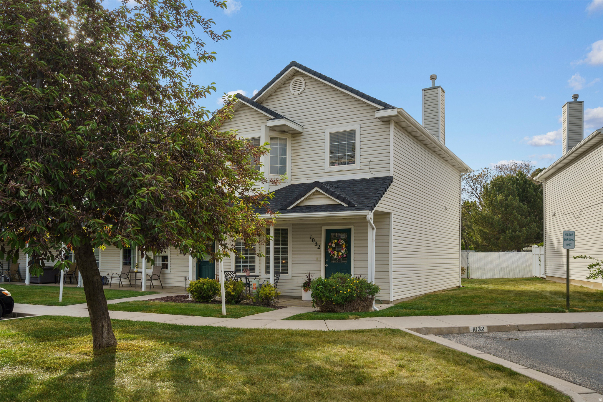 Welcome to this inviting townhome in Ogden's charming Riverview community! You'll love the oversized primary bedroom, large walk in closet & spacious kitchen! This row-end unit offers mountain views from your open patio, mature trees, and a fully landscaped yard. The HOA makes life easy-no yard work + sewer, water, trash, and snow removal are all covered! Additional highlights include brand new roof, central A/C, carport parking, convenient location just minutes from parks, rodeo grounds, trails and shopping.