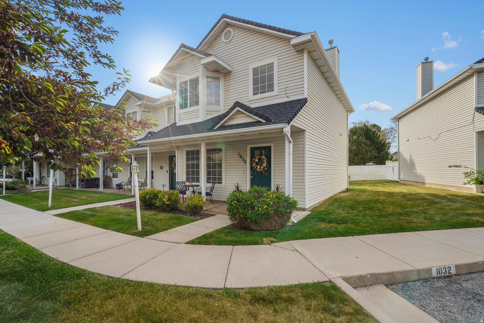 Pride of ownership is evident from the moment you drive into this charming townhouse community! You'll love the oversized primary bedroom, large walk in closet & spacious kitchen! This row-end unit offers mountain views from your open patio, mature trees, and a fully landscaped yard. The HOA makes life easy-no yard work + sewer, water, trash, and snow removal are all covered! Additional highlights include brand new roof, central A/C, carport parking, convenient location just minutes from parks, rodeo grounds, trails and shopping.