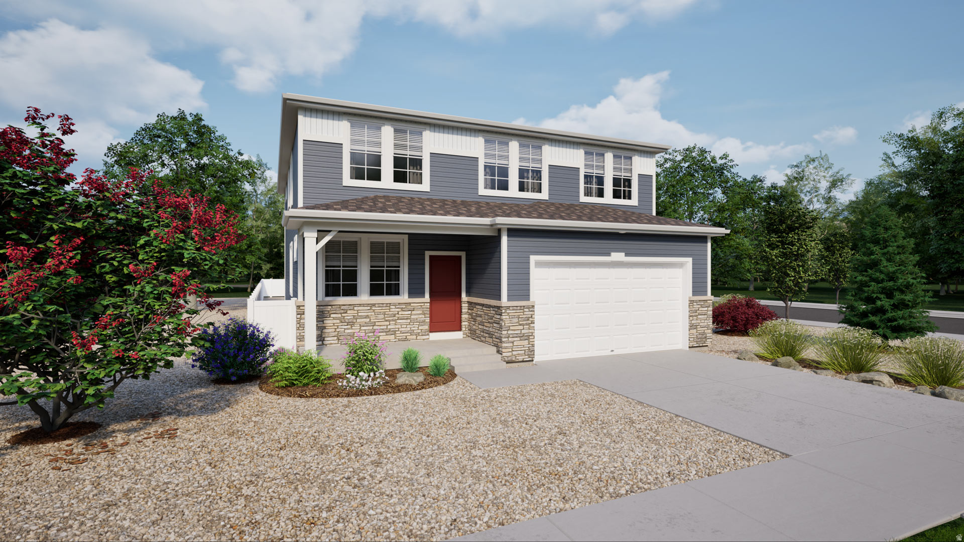 Check out the beautiful "Brio" collection at Wander in Saratoga Springs!! The Triumph is a single-family, 2-story layout and offers 5 beds, 3 baths and includes a flex room and formal dining on the main level plus a fireplace. Garage is 2-car wide plus a tandem bay. (Photos are of another home in another community. Triumph Homesite 1053)