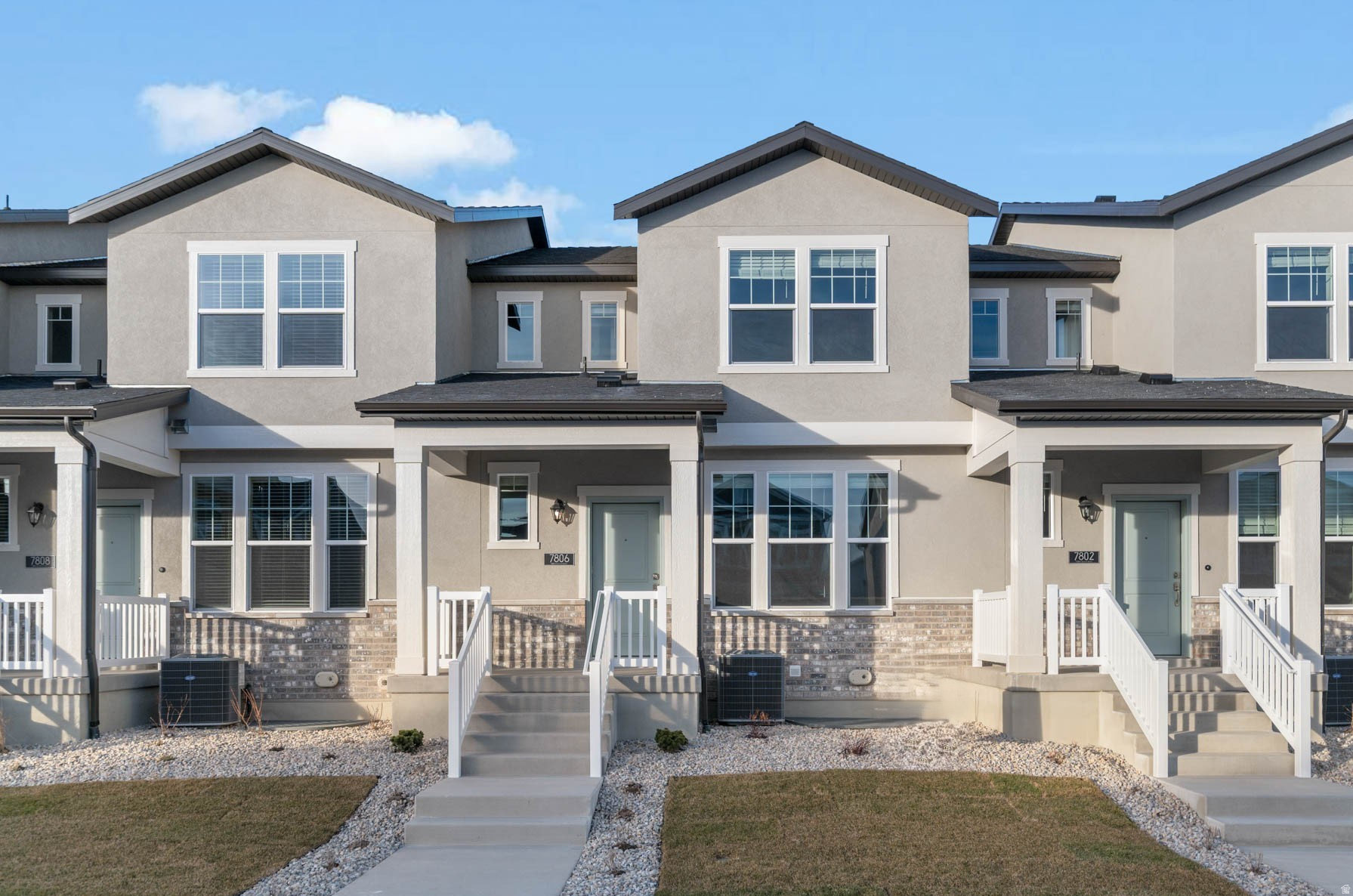 Beautiful brand new Bellevue townhome in a great community! This home features white laminate cabinets, quartz countertops, and stainless steel gas appliances in a modern kitchen. The interior also boasts laminate hardwood, vinyl tile, and carpet flooring, along with 2-tone paint and Craftsman-style base and casing. Enjoy a tankless water heater, finished basement space, and an owner's bathroom with cultured marble shower surrounds accented with satin and brushed nickel hardware. Comes fully landscaped that is maintained by the HOA for easy care, hassle free living!