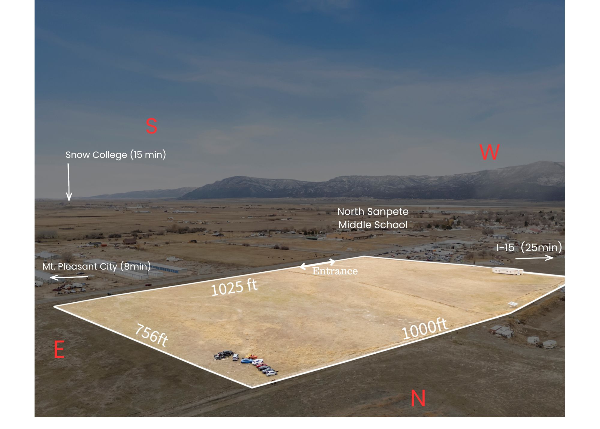 Potential residential/commercial development/investment opportunity with incredible visibility! This property offers approximately 1,000 feet of highway frontage and includes a UDOT-approved entrance, making access easy and future planning even more attractive. Conveniently located just 15 minutes from Snow College and the new temple, and only 25 minutes to I-15 for an easy commute. Enjoy quick access to outdoor recreation with minutes to Fairview and Nephi Canyon. 3 Water Shares Included, Prime location, excellent exposure, and endless potential!  Seller financing available!
