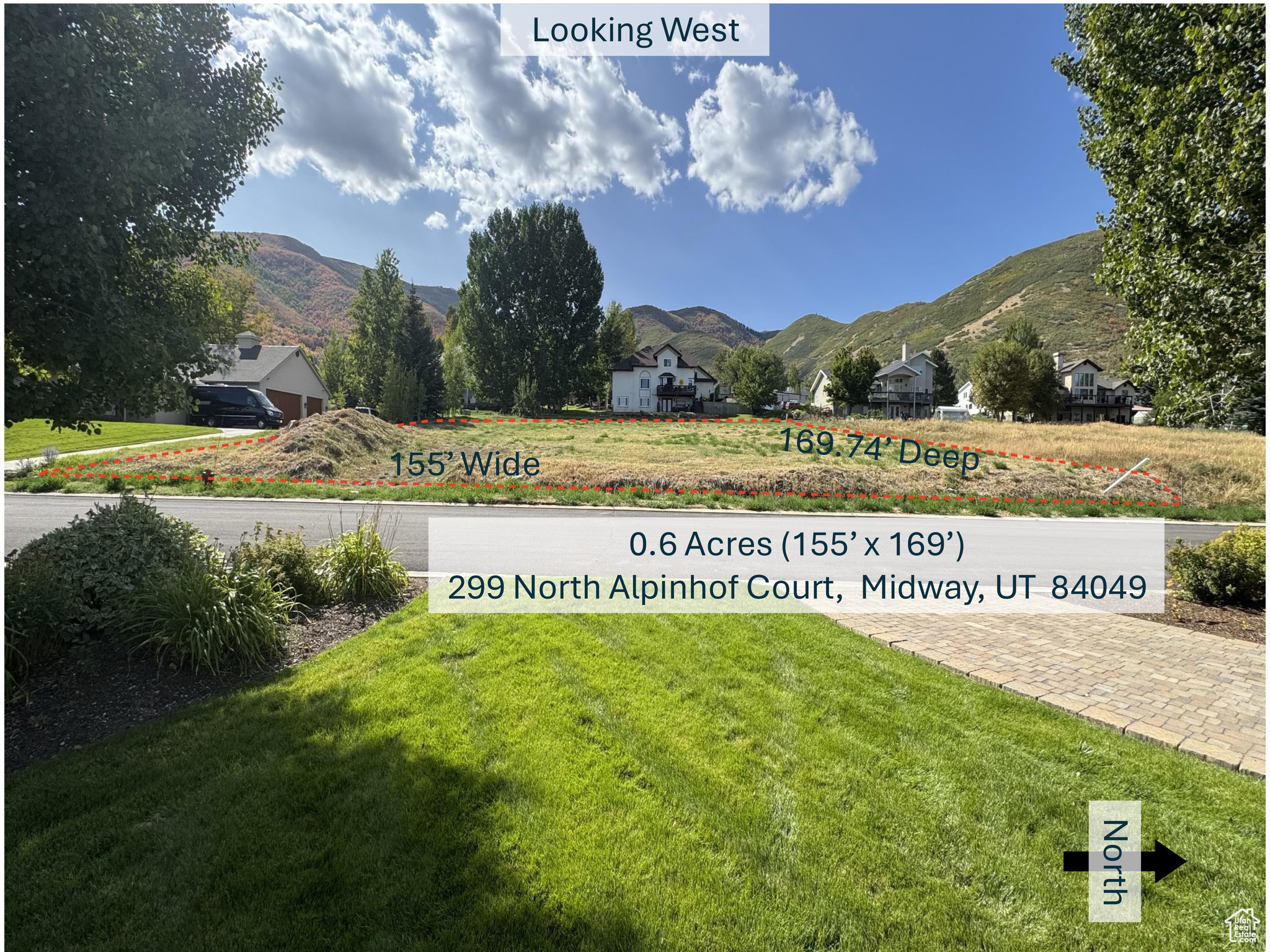 Build your custom Single Family home here! This ready to build-on lot is the perfect setting for a custom home build, without HOA restrictions. (see Agent Remarks re: HOA) Utilities: Electrical - stubbed at SW Corner, Pressurized Irrigation - stubbed at SE Corner, Potable Water - 26 ft of NE corner at sidewalk, Sewer - 13 ft South of NE corner, Natural Gas - east side of street, Telephone - SE corner, Water Hydrant - SE Corner. Land is builder ready, bring a builder, create a plan and build your dream home! Conveniently located near Zermatt Lodge, Homestead and Wasatch Mountain State Park.  Information obtained through tax records, plat map, etc. Buyer advised to verify all information.