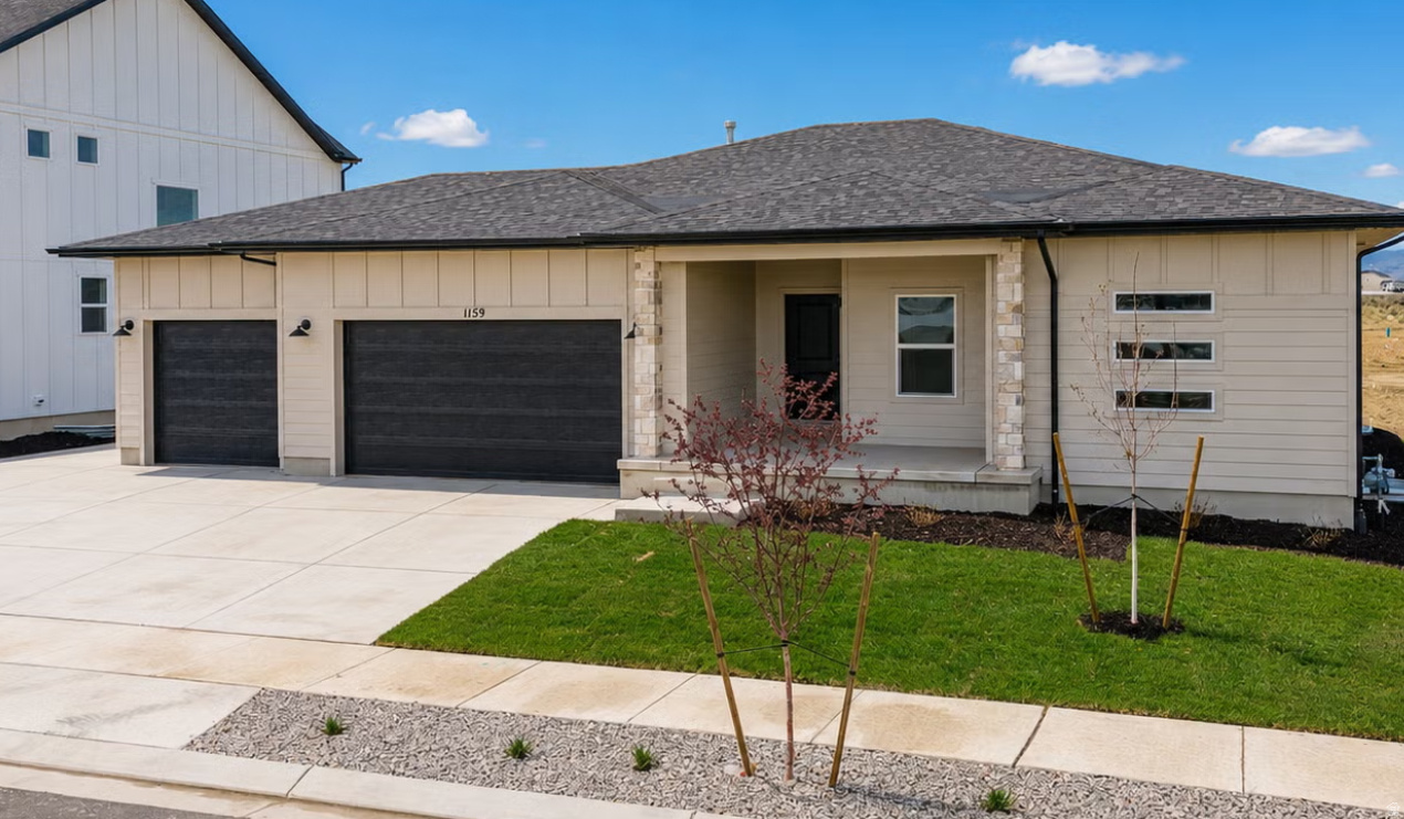 Stunning Rambler in a Quiet, Desirable Community! This 5-bed, 3-bath rambler features over $135,000 in upgrades throughout including: 9' ceilings on the main floor and in the basement - RV Pad - Quartz countertops throughout - Gas stove - Upgraded LVP, carpet and cabinets. The fully finished basement adds incredible living space perfect for entertaining, a home theater, or guest suite.  Minutes from shopping, dining, and Corey B. Wride Park. Homes like this don't last - schedule your showing today! Square footage measurement figures are provided as a courtesy estimate only and were obtained from computer generated plans. All measurements were derived from the home's Gross Living Area (GLA) and based on the ANSI measurement standard. Buyer is advised to obtain an independent onsite measurement. No square footage data is guaranteed.