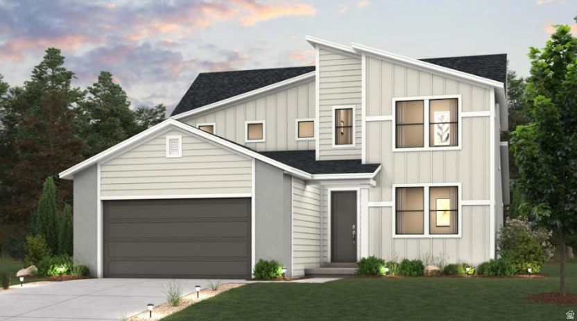 This beautifully designed Lassen floor plan in Pinnacles Reserve offers 4 bedrooms, 2.5 bathrooms, a main-floor study, and a 2-bay garage on a 0.20-acre lot. The open-concept layout creates a seamless flow between the kitchen, dining area, and great room, making it ideal for both everyday living and entertaining. The kitchen is thoughtfully designed with white cabinetry, and quartz countertops. A cozy fireplace adds warmth and character to the space. The main-level primary suite provides convenience and privacy, featuring a spacious walk-in closet and a well-appointed bath with dual vanities, a walk-in shower, and a soaking tub. A dedicated study with doors offers the perfect work-from-home setup. Upstairs, you'll find three additional bedrooms with walk-in closets, including a bedroom in lieu of loft for added flexibility. Additional highlights include a functional mudroom and an unfinished basement for future growth.
