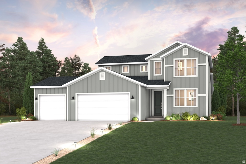 This beautifully designed Lassen floor plan in Pinnacles Reserve offers 4 bedrooms, 2.5 bathrooms, a main-floor study, and a 2-bay garage on a 0.20-acre east-facing lot. The open-concept layout creates a seamless flow between the kitchen, dining area, and great room, making it ideal for both everyday living and entertaining. The kitchen is thoughtfully designed with white cabinetry, and quartz countertops.  The main-level primary suite provides convenience and privacy, featuring a spacious walk-in closet and a well-appointed bath with dual vanities, a walk-in shower, and a soaking tub. A dedicated study with doors offers the perfect work-from-home setup. Upstairs, you'll find three additional bedrooms with walk-in closets, including a bedroom in lieu of loft for added flexibility. Additional highlights include a functional mudroom and an unfinished basement for future growth.