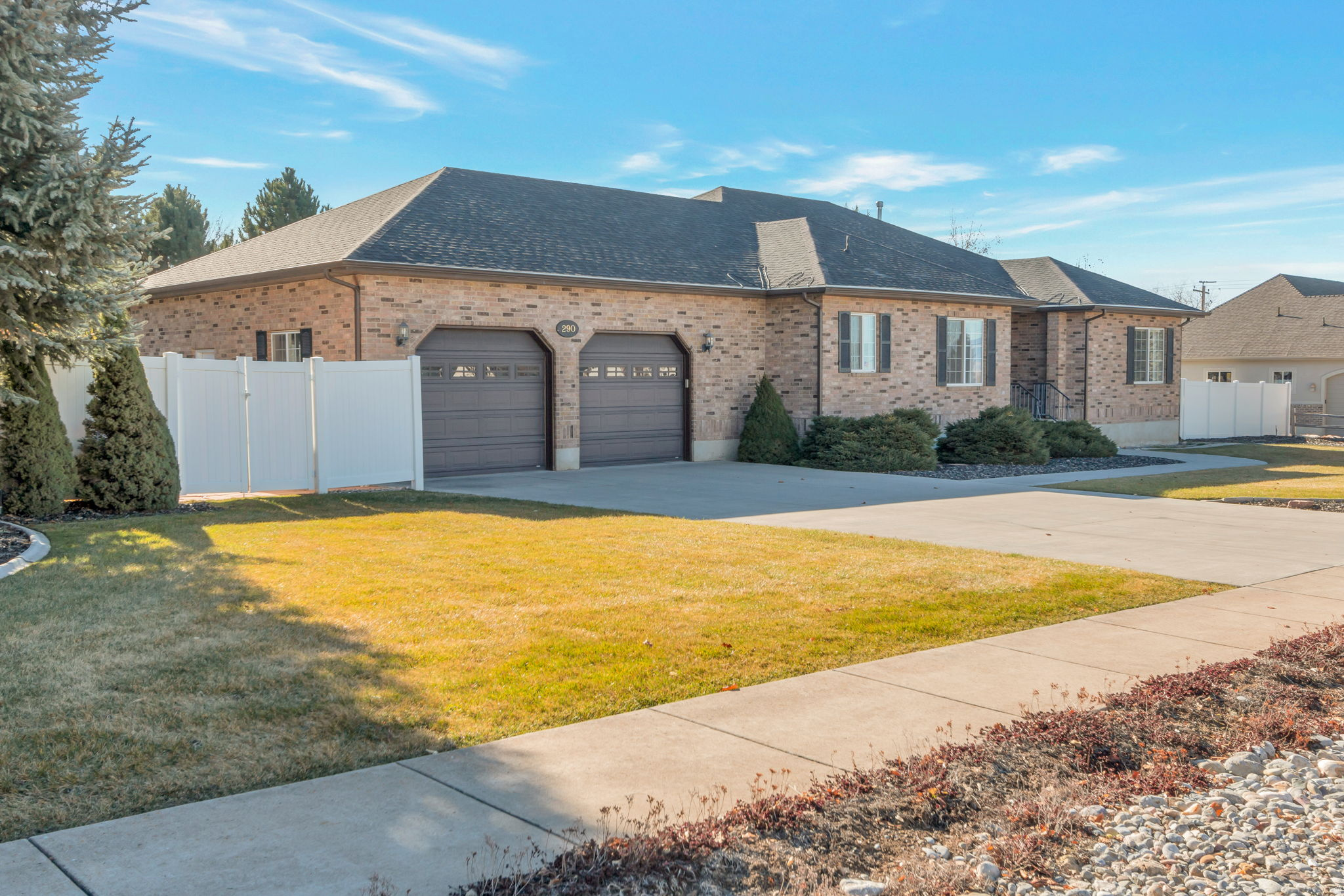 Spacious all-brick ranch style home with single level living on a quiet cul de sac street near large parks and new schools.  NO HOA!  Pressurized irrigation water and a beautifully landscaped fully fenced yard.  Bsmt has spacious rooms for many uses or an apt.  High garage doors for tall vehicles in extended length garage.  New furnace, water heater and roof (2021).  Buyer to confirm all data including measurements.  Easy to show!