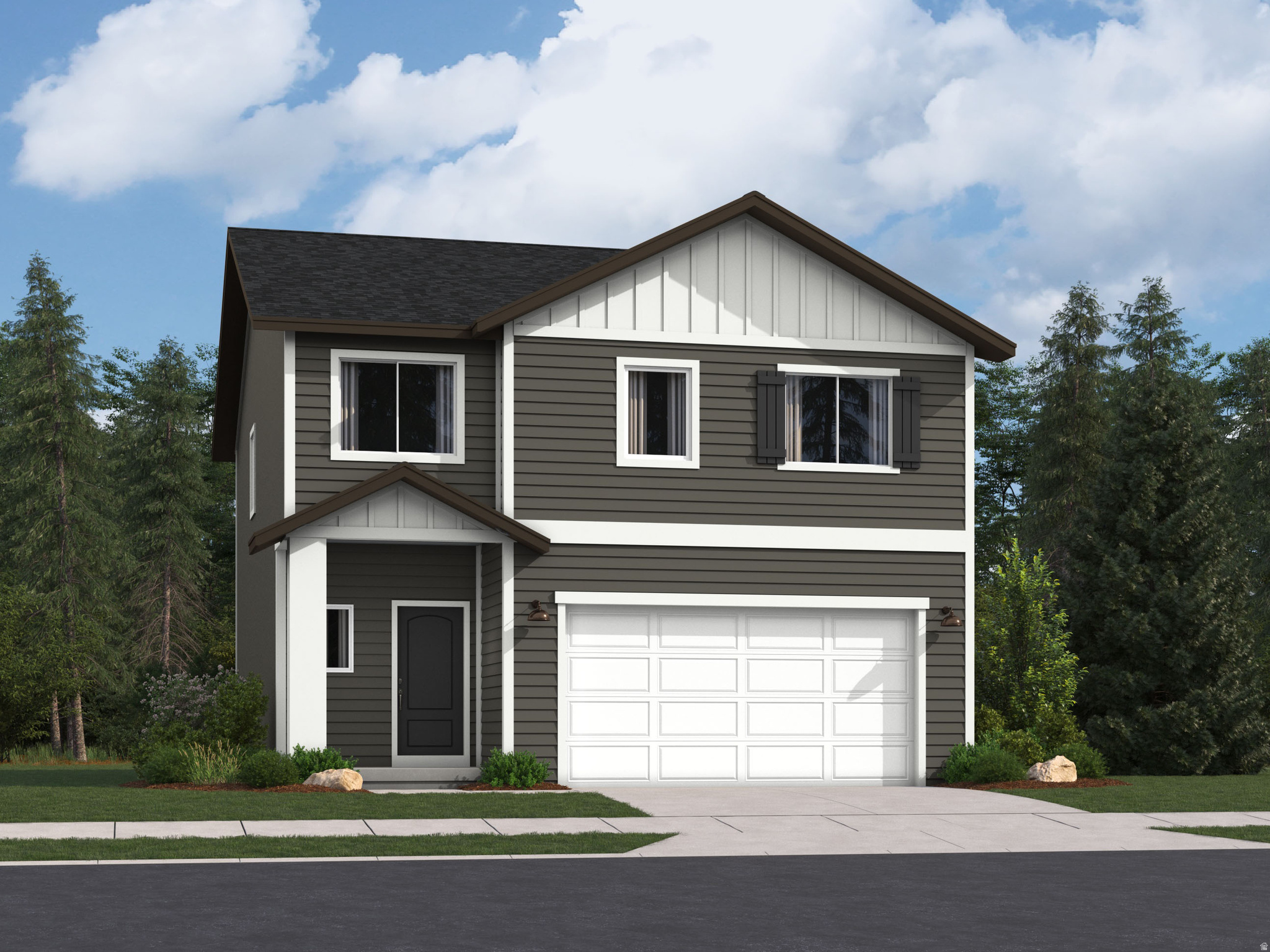 Parkway Fields - 4135 - Wasatch. Offering up to $20,000 towards closing costs or ask about our lower rates when financing with our preferred lender! Estimated completion of August. This home offers 4 bedrooms, 2.5 bathrooms, a family room, an unfinished basement with a 2 car garage. The kitchen features white craftsman-style cabinets, white quartz countertops and stainless steel appliances. Upstairs is the laundry room, owner's suite, owners suite bathroom, three bedrooms, and one full bathroom. Square footage figures are provided as a courtesy estimate only and were obtained from builder. Buyer is advised to obtain an independent measurement. Interior photos are of same style of home, but not the actual home. Rendering is for illustrative purposes only.