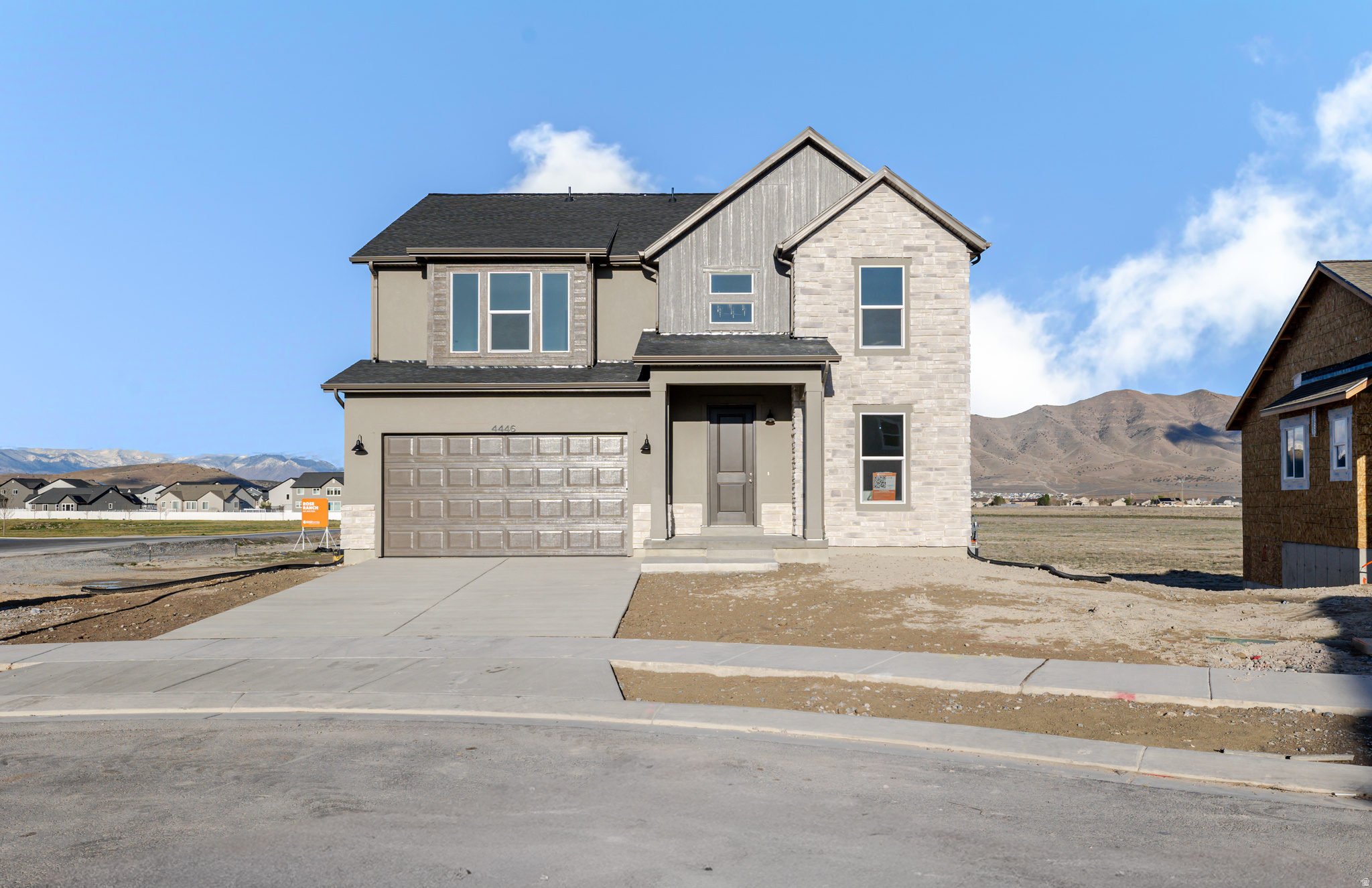 Welcome to Rose Ranch-an exciting new community in the heart of Eagle Mountain! These thoughtfully designed single-family homes shine with larger lots, giving you space for a three-car garage and plenty of outdoor living. Rose Ranch offers a vibrant, community-focused lifestyle with pickleball courts, the Eagle Mountain Ranch Bike Park, nearby schools, and easy access to local favorites like The Ranches Golf Club, Utah Lake, scenic parks, and trails. Surrounded by stunning mountain views, it's the perfect place to call home. Contact us today to start planning your future in Rose Ranch! (NATALIE LOT 114)