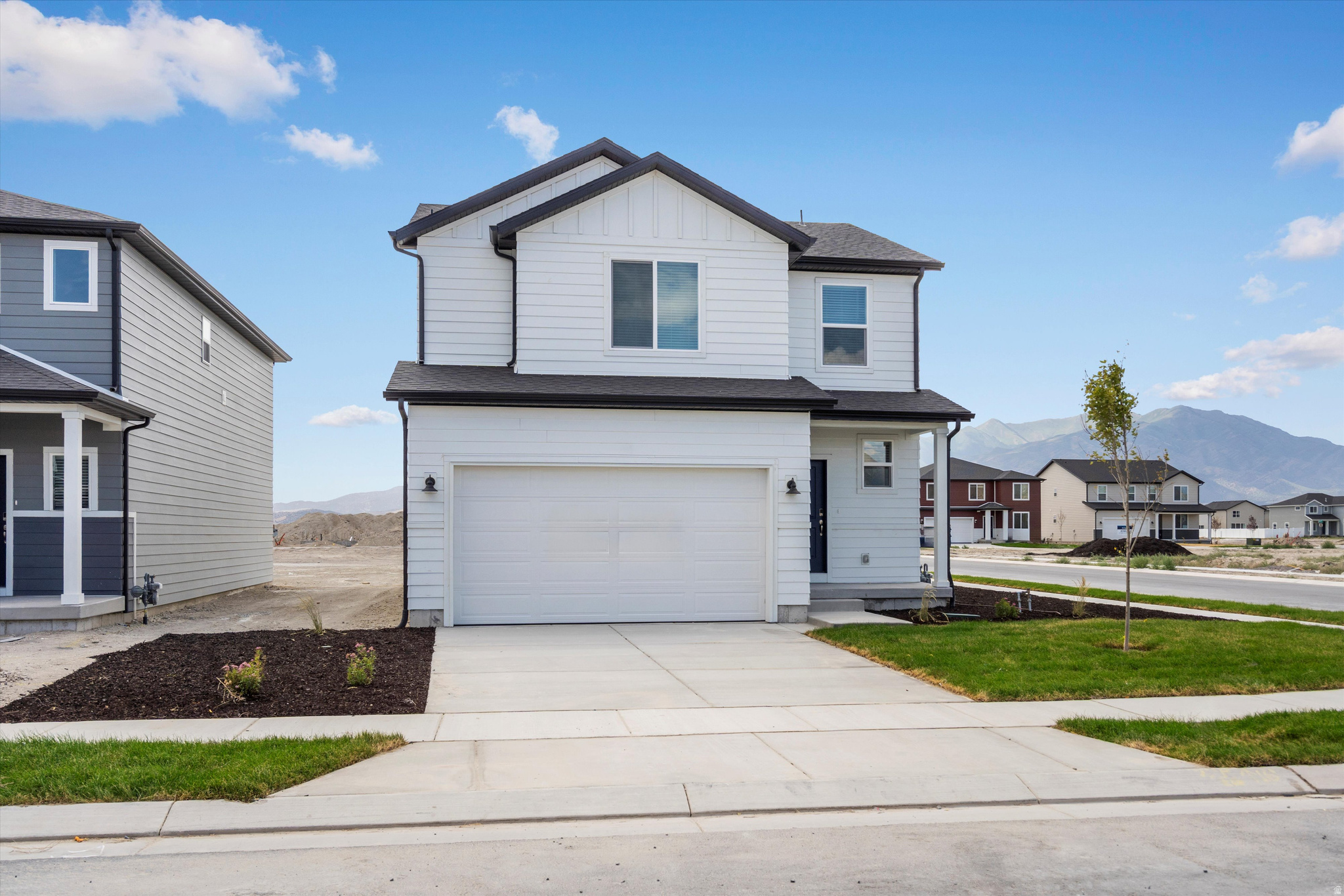 This three bedroom home with an unfinished basement has an open-concept kitchen and great room perfect for entertaining. The primary bedroom provides a spacious walk-in closet for all your fashion needs. Move in ready with a washer, dryer, fridge and blinds throughout!  Total home approx. sq. ft. 2,339.