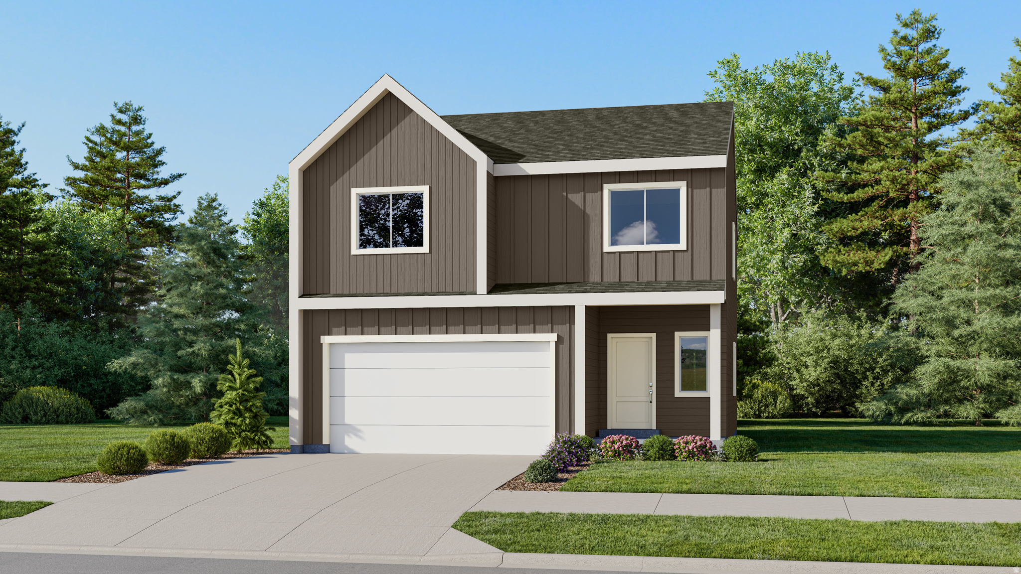 The Valley at Wildflower - 3112 - Cache. Offering up to $20,000 financing incentive when financing through our preferred lender!  Estimated completion in September! This home has a Scandinavian style elevation. Offering 4 bedrooms, 2.5 bathrooms, family room, dining area and a kitchen that boasts white cabinets, Miami Oro quartz countertops and a full unfinished basement. Upstairs is the laundry room, owner's suite, and owners suite bathroom with a large walk in closet, three more bedrooms, and one full bathroom. Square footage figures are provided as a courtesy estimate only and were obtained from builder. Buyer is advised to obtain an independent measurement.