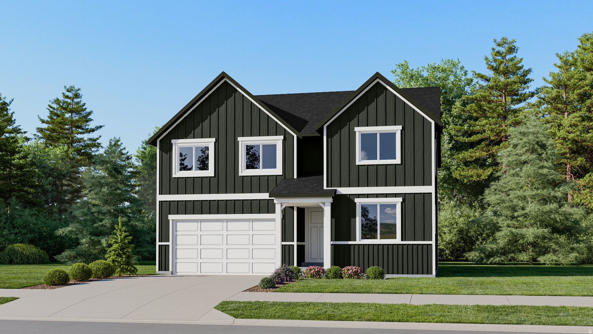 The Valley at Wildflower - 4075 - Laurel. Ask about our rate buydowns when financing with our preferred lender, or receive up to $20,000 towards closing costs. Estimated completion in September. This home offers 4 bedrooms, 3 bathrooms, an attached 2-car garage and a full unfinished WALKOUT basement with unobstructed views! The main floor features a bedroom and a full bathroom, a spacious kitchen that offers white craftsman-style cabinets, white quartz with gray veining countertops, stainless steel appliances including the refrigerator, and a HUGE pantry! Upstairs is the owner's bedroom with ensuite bathroom, laundry area, two additional bedrooms, a full secondary bathroom, and extra large loft space. Square footage figures are provided as a courtesy estimate only and were obtained from builder. Buyer is advised to obtain an independent measurement. Interior photos are of same style of home, but not the actual home. Rendering is for illustrative purposes only.