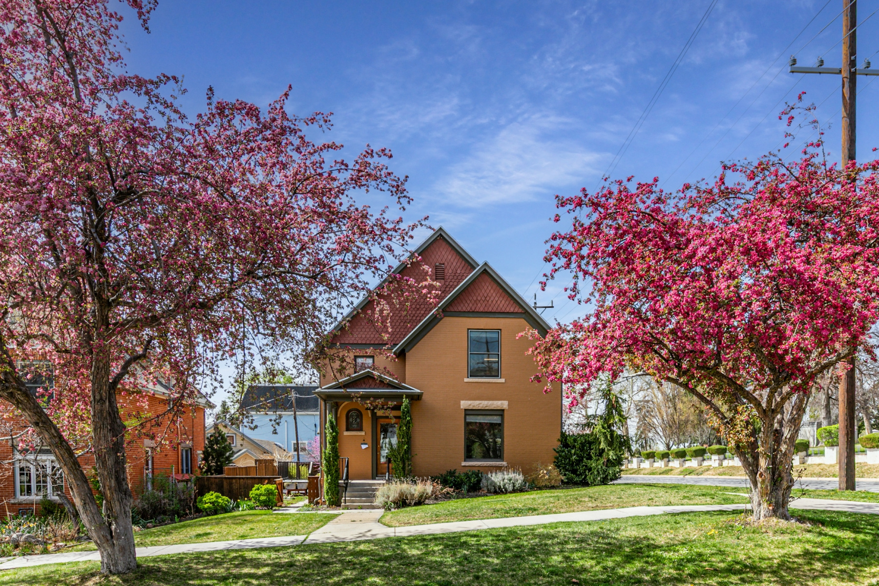 Elegance in this 2020 Rebuild of a 1902 Avenues Victorian! This masterfully restored home offers the perfect blend of historic character and modern luxury. Located in the heart of the Avenues, this home offers quartz countertops, an updated kitchen, and a primary suite with a spacious walk-in closet. Historic details intact! Rare for the area, it includes a detached 2-car garage with an EV charging station and custom built in storage and workspace cabinets. Flat driveway for easy off street parking if you choose to use the garage for toys! Enjoy mountain views from the porch or host gatherings on the back yard deck and fenced private yard. Corner lot just steps from the Avenues best cafes, spas, shopping and dining. This is your opportunity for something special in the Avenues!!