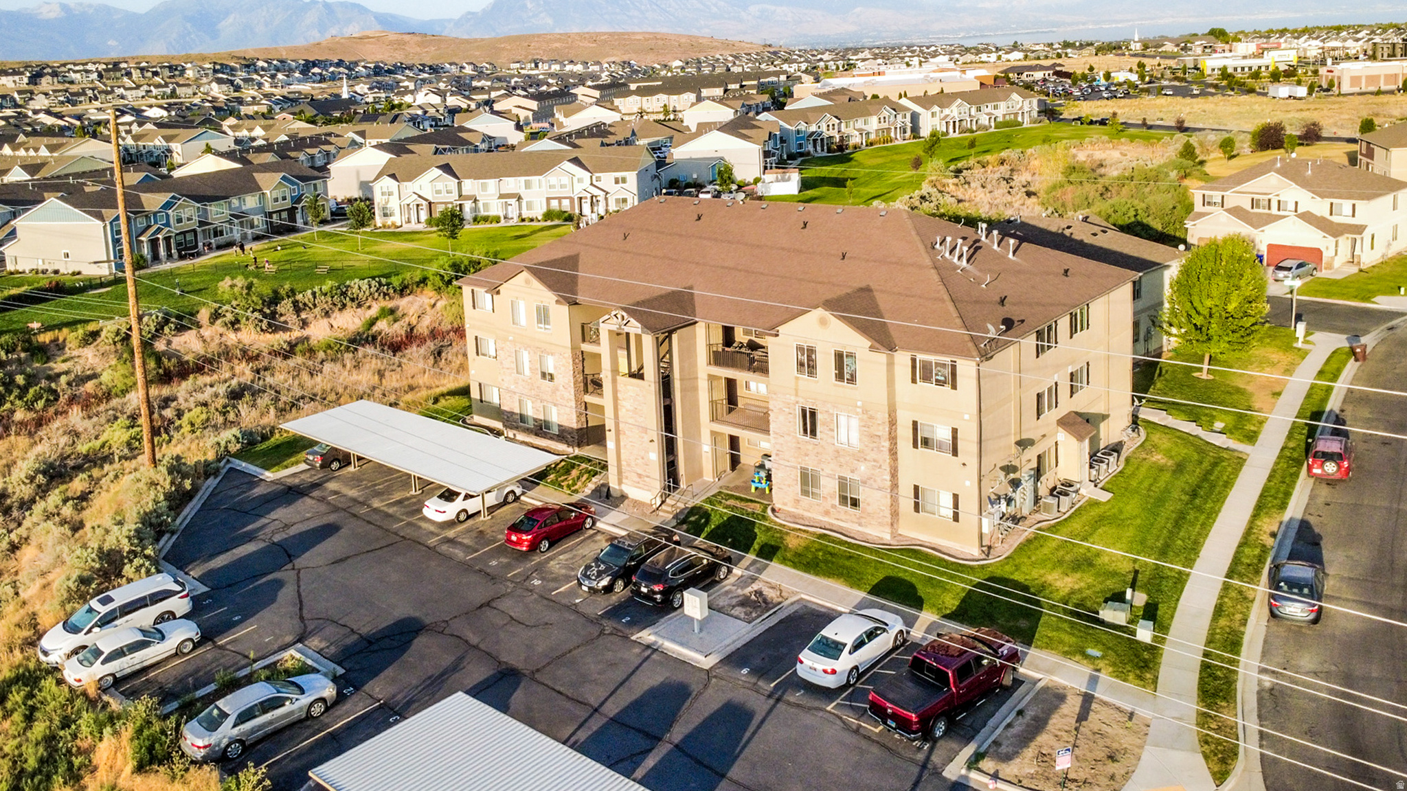 Unbeatable Value in Plum Creek! Great Price: $269,000! Skip the hassle of yard work and step into effortless condo living. This standing 3-bed, 2-bath unit offers a smart single-level layout that maximizes every square foot. The heart of the home features a functional kitchen opening directly to a wide-open living layout, ensuring you're always part of the conversation. The primary bedroom delivers excellent privacy with its own ensuite bathroom and walk-in closet. Two additional bedrooms offer plenty of flexibility for a growing family, a dedicated home office, or guest space. All kitchen appliances (range, microwave, refrigerator) and the ceiling fan are included to make your move completely seamless! Located within the Alpine School District (Pony Express Elementary, Frontier Jr. High, and Westlake High), this community offers a playground and picnic area right in the neighborhood. This property is vacant and ready for a quick close. Don't miss out on Eagle Mountain's best-priced opportunity! Square footage figures are provided as a courtesy estimate only; buyer is advised to obtain an independent measurement