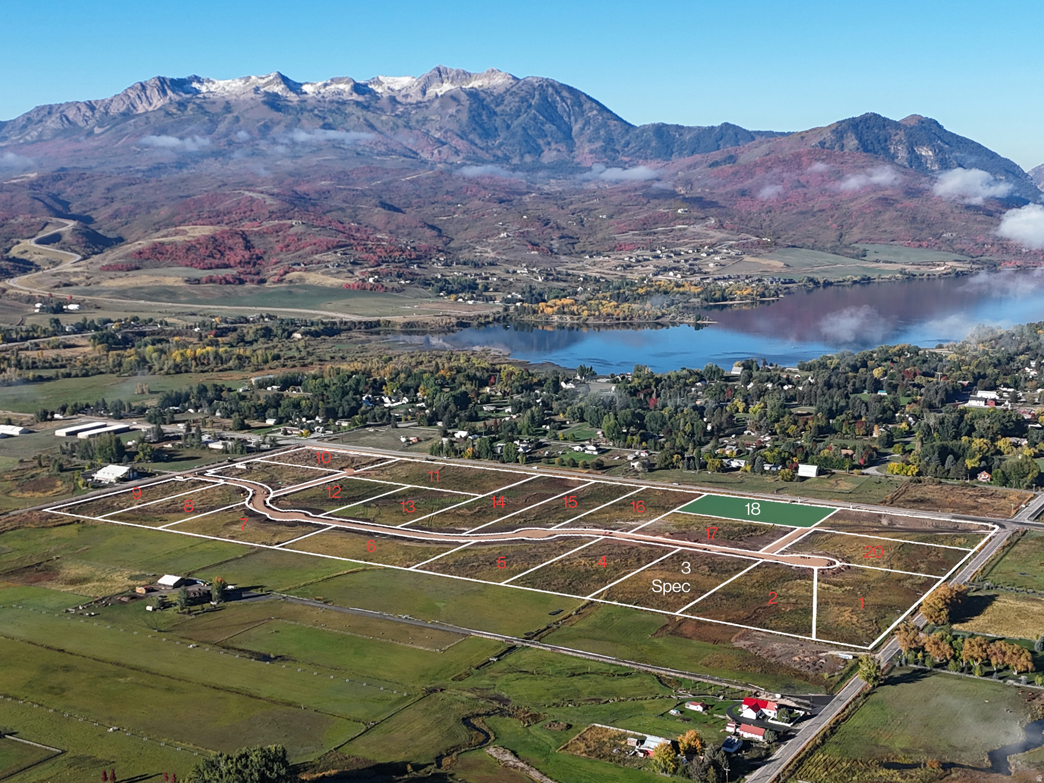 Last lot! SAGE is a remarkable collection of 20 large luxury estate lots nestled in the beautiful plains of Huntsville, Utah, near the banks of Pineview Reservoir. These spacious lots range from 3 to 5+ acres, offering ample space for those seeking a home in close proximity to the majestic mountains.