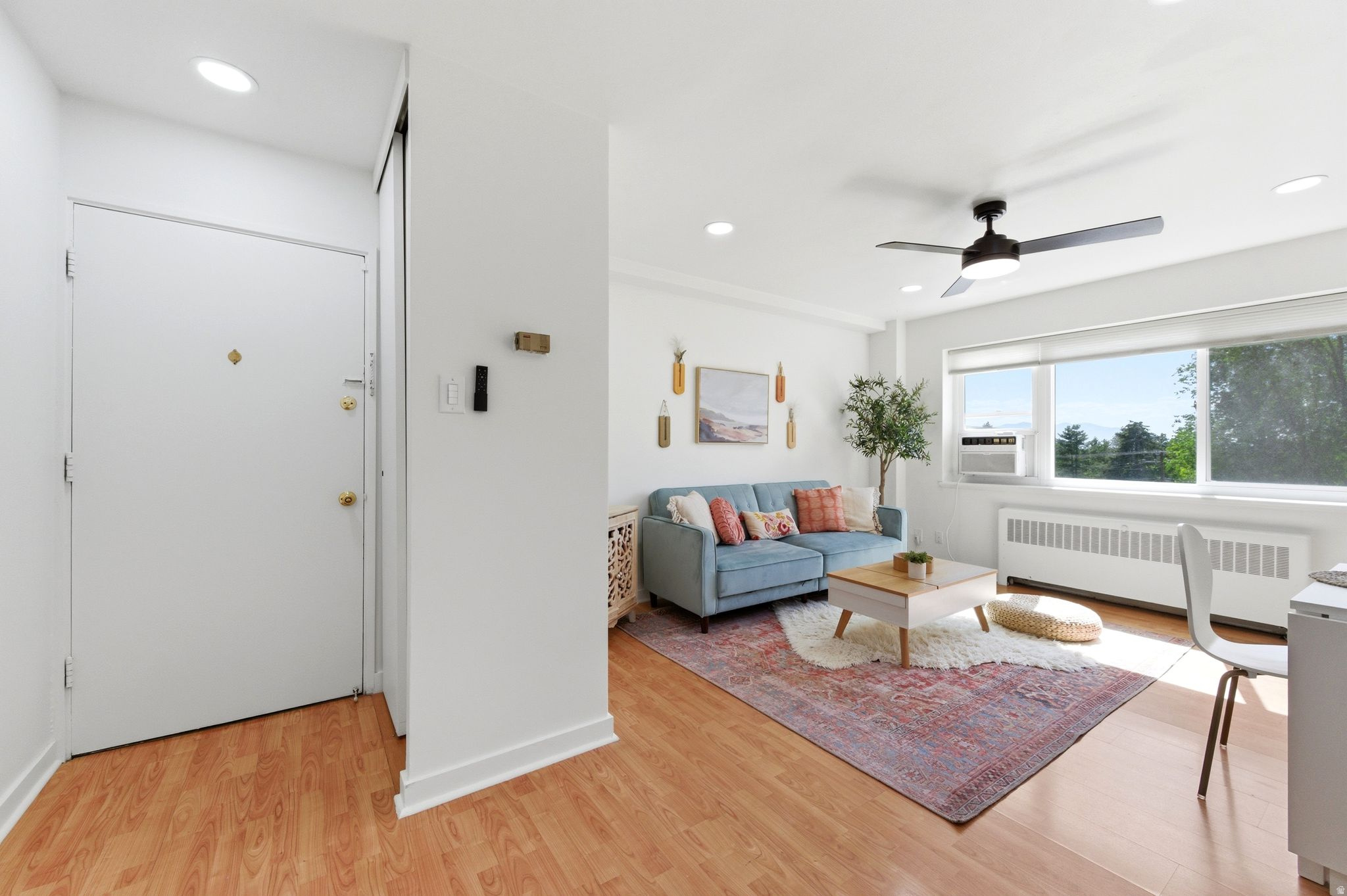 Beautifully remodeled 2 bedroom corner unit in Salt Lake's treasured Historic District, offering walkable convenience to the University of Utah and a cool, urban vibe. Move in ready and located on the main lobby level for easy access, this unit has lots of light, a lovely view and modern interior. Updated in 2023 with a stylish new kitchen and bath, including new appliances, new cabinets and sinks, quartz counters, modern fixtures and lighting, and custom shades. Enjoy effortless, auto free living with immediate access to TRAX, UTA, Airport, and ski resorts. Walk or bike to local restaurants, downtown, cafes, parks, or head into the foothills for a scenic hike. The secured building offers controlled access, assigned underground parking, a personal storage locker, mailroom, high speed internet, and 24 hour onsite laundry facilities. Seller will contribute $6,000 toward one year of HOA fees, or the buyer may use it for a rate buydown, closing costs, or a price reduction. Square footage is provided as a courtesy estimate only.