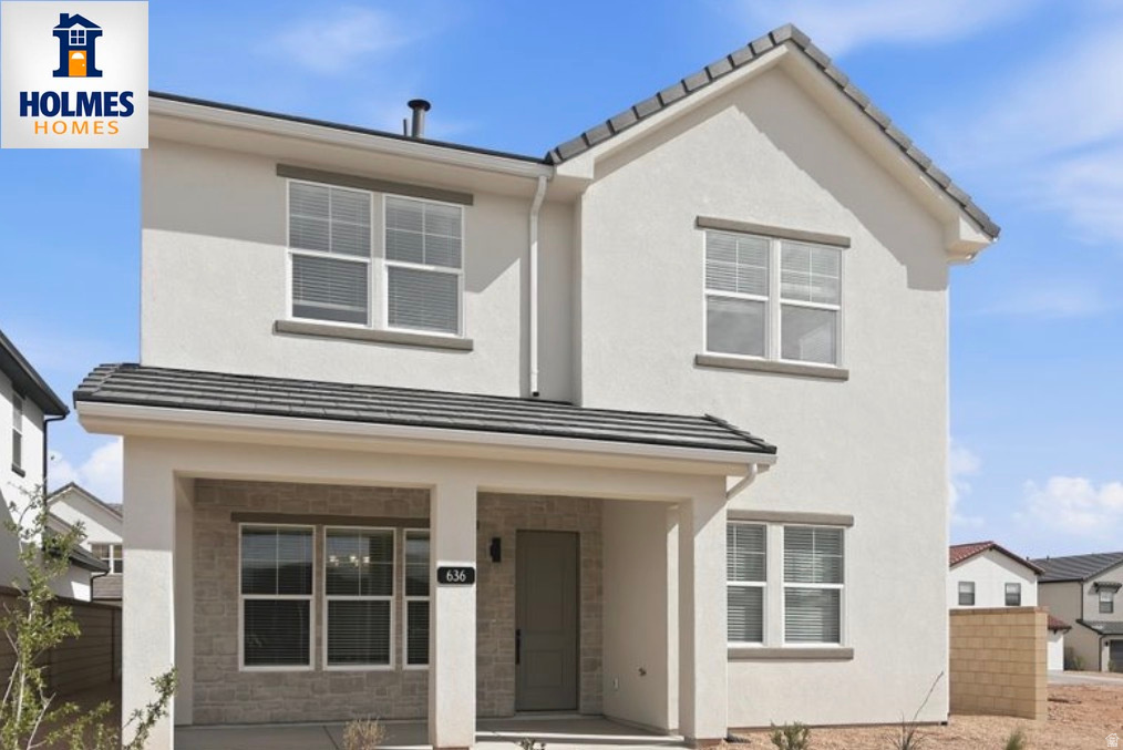 Welcome to the highly sought-after Cabo floorplan by Holmes Homes, located in the vibrant Desert Color community in St. George. This beautifully designed, move-in ready home offers the perfect blend of modern style, functional living, and access to one of Southern Utah's most exciting master-planned communities. Featuring approximately 2,100+ sq ft, this thoughtfully laid-out home includes 4 spacious bedrooms, 2.5 bathrooms, Office, and a 2-car garage. The open-concept main level is ideal for both everyday living and entertaining, stylish cabinetry, and seamless flow into the dining and living areas. Upstairs, you'll find a versatile loft space, generously sized bedrooms, and a private primary suite complete with a walk-in closet and well-appointed bath. Designed with comfort and efficiency in mind, this home includes quality finishes, smart home features, and energy-efficient construction throughout. Living in Desert Color means enjoying a true lifestyle experience, residents have access to a stunning lagoon, resort-style pool, walking trails, parks, and community events, all surrounded by breathtaking scenery and year-round sunshine.