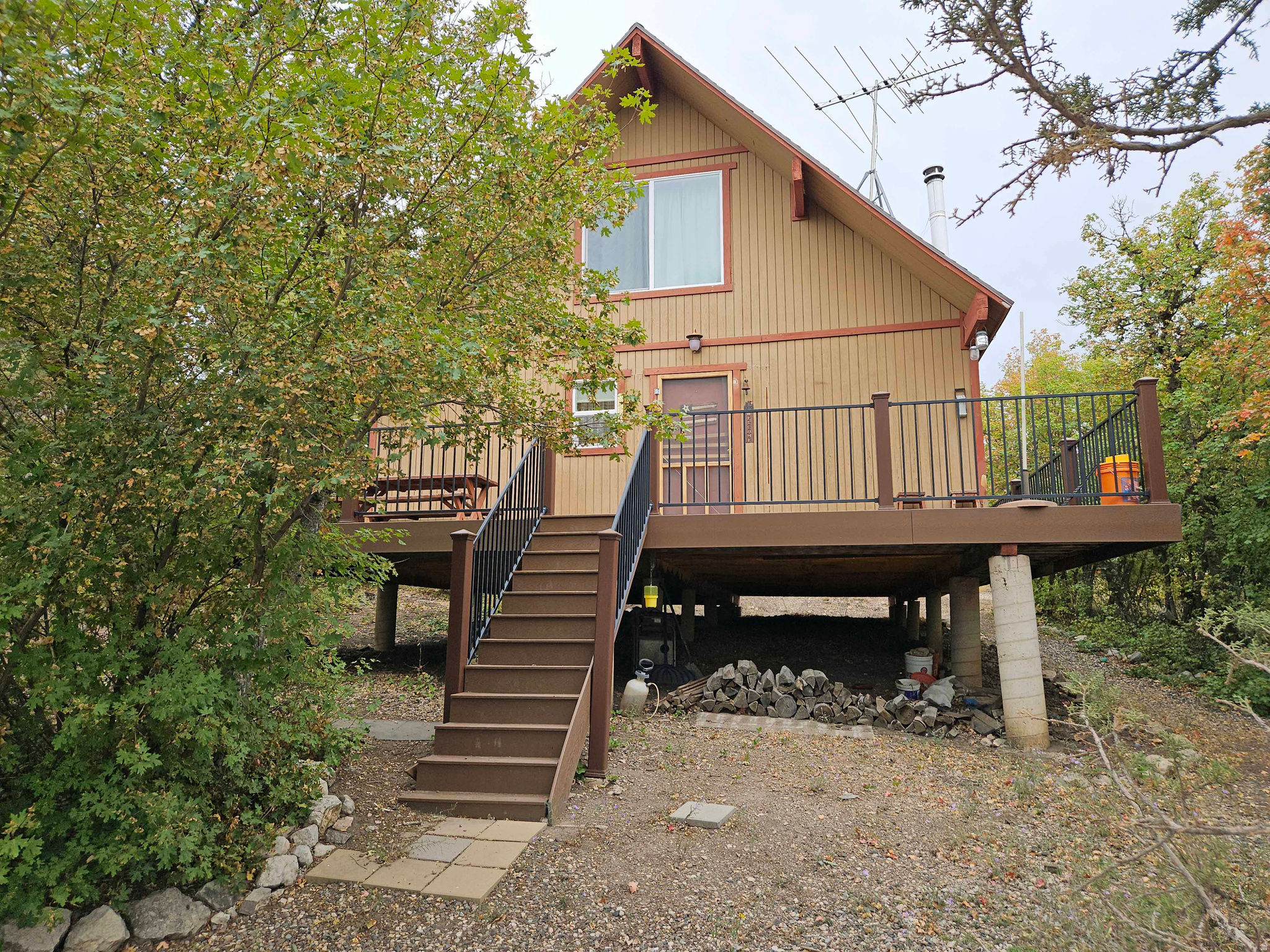 Cabin is in Aspen Hills, Lot 15. Property is near gate 1 on Lake Fork Drive. This property is on the snow plow route. Therefore, you should have year round access to the property. There is a large water tank and shed behind the cabin. Note that the cabin is fully furnished and all furnishings are included. This property is located in a gated community. Unless you have access to a gate key; you or your agent should contact the listing agent to borrow a key.