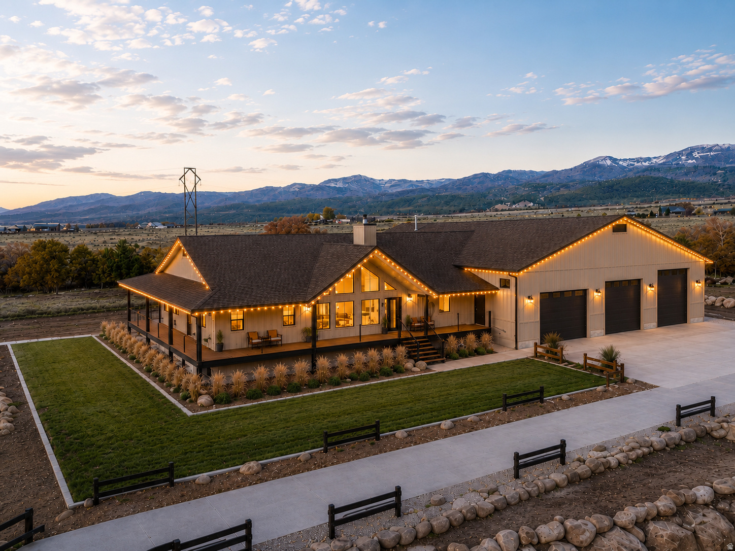 Come See! Private Mountain Estate on 5.2 Acres | 10-Car Garage | Luxury, Space, Sustainable Living | Hidden among the beauty of Utah's mountain landscape sits a truly rare opportunity to own a private custom estate designed for those who value freedom, space, and possibility. Situated on 5.26 acres with a seasonal stream, this one-of-a-kind property offers breathtaking views, peaceful wildlife, and the ability to create a lifestyle few homes provide.  As you arrive, a stunning concrete driveway crosses a charming bridge, welcoming you into a setting that feels worlds away from the everyday. The property unfolds into wide open space, towering skies, and the quiet serenity of nature. The centerpiece of this remarkable estate is the impressive 4,400+ sq ft heated garage and workshop with room for up to 10 vehicles with full RV hookups. Thoughtfully designed with a lift, workshop, loft, kitchenette, washer & dryer hookups, gym, and a 3/4 bathroom, wood burning and propane heater, this extraordinary space opens the door to endless possibilities. Whether you are a collector, automotive enthusiast, entrepreneur, creative builder, or someone who loves to host large gatherings, retreats, or masterminds, this space transforms imagination into reality. Inside the home, the open-concept living and kitchen area captures sweeping views through large windows on both the north and south sides, allowing gorgeous mountain and valley views, bringing the outside in and creating a warm, inviting environment for entertaining or relaxing as deer quietly pass through the property.  Encircling the home is a magnificent heavy timber wrap-around porch with deep overhangs, offering multiple outdoor living areas to enjoy morning sunrises, peaceful evenings, and star-filled mountain skies. The space easily accommodates outdoor seating, dining, or even a future hot tub overlooking the landscape.  The luxurious primary suite provides a private retreat with a sitting area, walk-in closet, spa-inspired soaking tub, and beautiful walk-in shower.  The fully finished basement offers exceptional flexibility with a spacious family room, two large bedrooms, a flex roof to add an additional bedroom, and four generous storage rooms. A thoughtfully designed mechanical room adds efficiency and accessibility to the home's infrastructure.  Additional highlights include:   Pole barn for equipment, firewood, RVs, or recreational vehicles  Three RV hookups ideal for guests or additional use  Permanent year-round lighting   ADA Accessibility.  This estate was created for those who dream bigger - those who want room to build, create, host, and live life on their own terms. Whether you envision a private retreat, collector's compound, apocalypse preparer, hobbyist haven, or a gathering place for unforgettable events, this property delivers unmatched versatility in a breathtaking setting.  Rarely does a property combine acreage, views, massive garage space, and custom living in such a compelling way. Private showings available with proof of funds or pre-approval. Square footage figures are provided as a courtesy estimate only and were obtained from blueprints. Buyer is advised to obtain an independent measurement. Information deemed reliable but not guaranteed; buyer and buyer agent to verify all information. Imagine walking into a fully furnished home, which is an option sellers are willing to discuss.