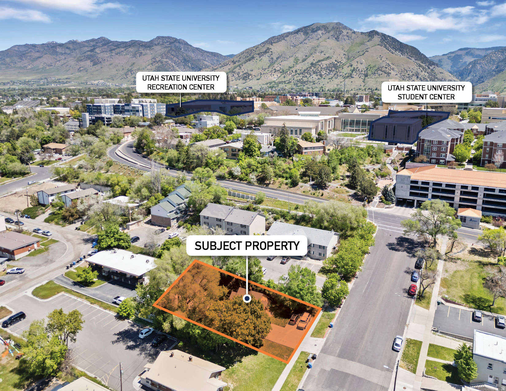 Marcus & Millichap is pleased to present a 5-unit multifamily opportunity directly adjacent to Utah State University, consisting of two duplexes and a 4-bedroom single-family home. USU's Fall 2025 enrollment grew 3.2%, sustaining strong rental demand in the immediate USU area. Walk-to-campus location, and a diverse unit mix make this an exciting opportunity for investors. Please do not disturb tenants. Contact listing agent for more information. Square footage figures are provided as a courtesy estimate only. Buyer is advised to obtain an independent measurement.