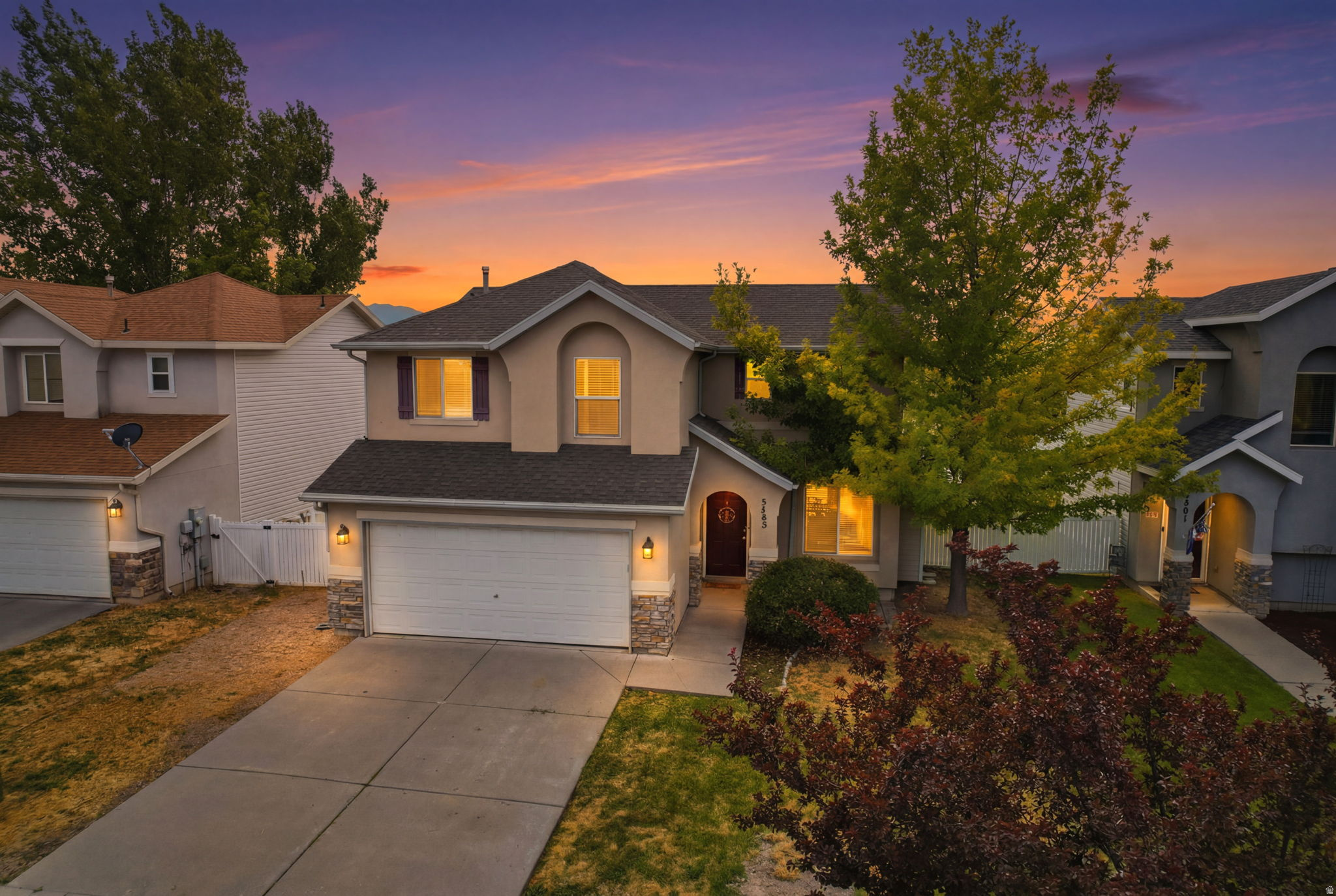 Welcome home to this charming 4-bedroom, 2-bath home in the community of Stansbury Park! Featuring an open-concept floor plan, spacious kitchen with tile flooring and a large pantry and four bedrooms conveniently located upstairs. The primary suite offers a private bath and walk-in closet. Enjoy a fully fenced backyard with mature trees, automatic sprinklers, a storage shed, and beautiful mountain views. Complete with a 2-car attached garage and access to community amenities. This home offers comfort, convenience, and value. footage figures are provided as a courtesy estimate only and were obtained from County Records.  Buyer is advised to obtain an independent measurement.