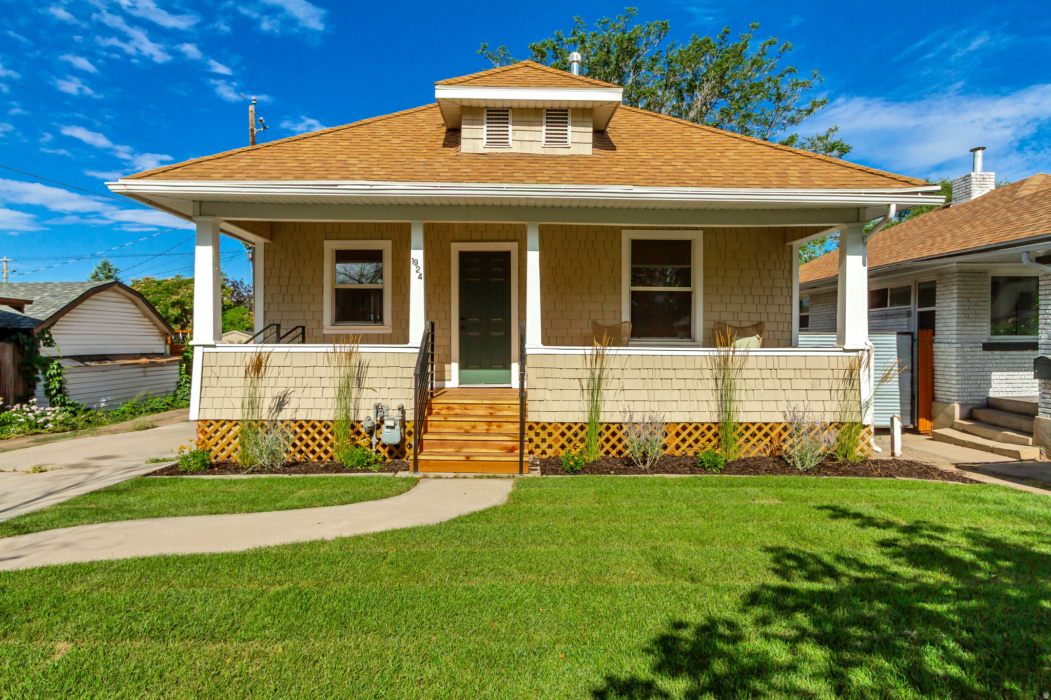 Completely Remodeled Home in a Sought-After Neighborhood. This home has been thoughtfully renovated from top to bottom. At the heart of it all is a brand-new kitchen featuring quartz countertops, all-new stainless steel appliances, and a spacious island. Two fully updated bathrooms with new tubs, tile and vanities. New flooring throughout, recessed lighting, and fresh paint complete the interior. A large mudroom with built-in cabinetry adds everyday convenience and storage right where you need it. Behind the walls, everything is new as well: HVAC, electrical, and plumbing systems have all been fully replaced, giving you true peace of mind. Downstairs, the basement offers unusually tall ceilings-a rare find for homes of this age in the area-plus a bedroom with an egress window for added light, safety, and flexibility. Outside, you'll find a newly built two-car garage and all-new landscaping with fresh sod, fencing, and a sprinkler system. The exceptionally deep lot offers space behind the garage for a vegetable garden, play area, or extra yard, plus dedicated RV parking beside the house. Move-in ready and truly turnkey, this one won't last long. Schedule your showing today.