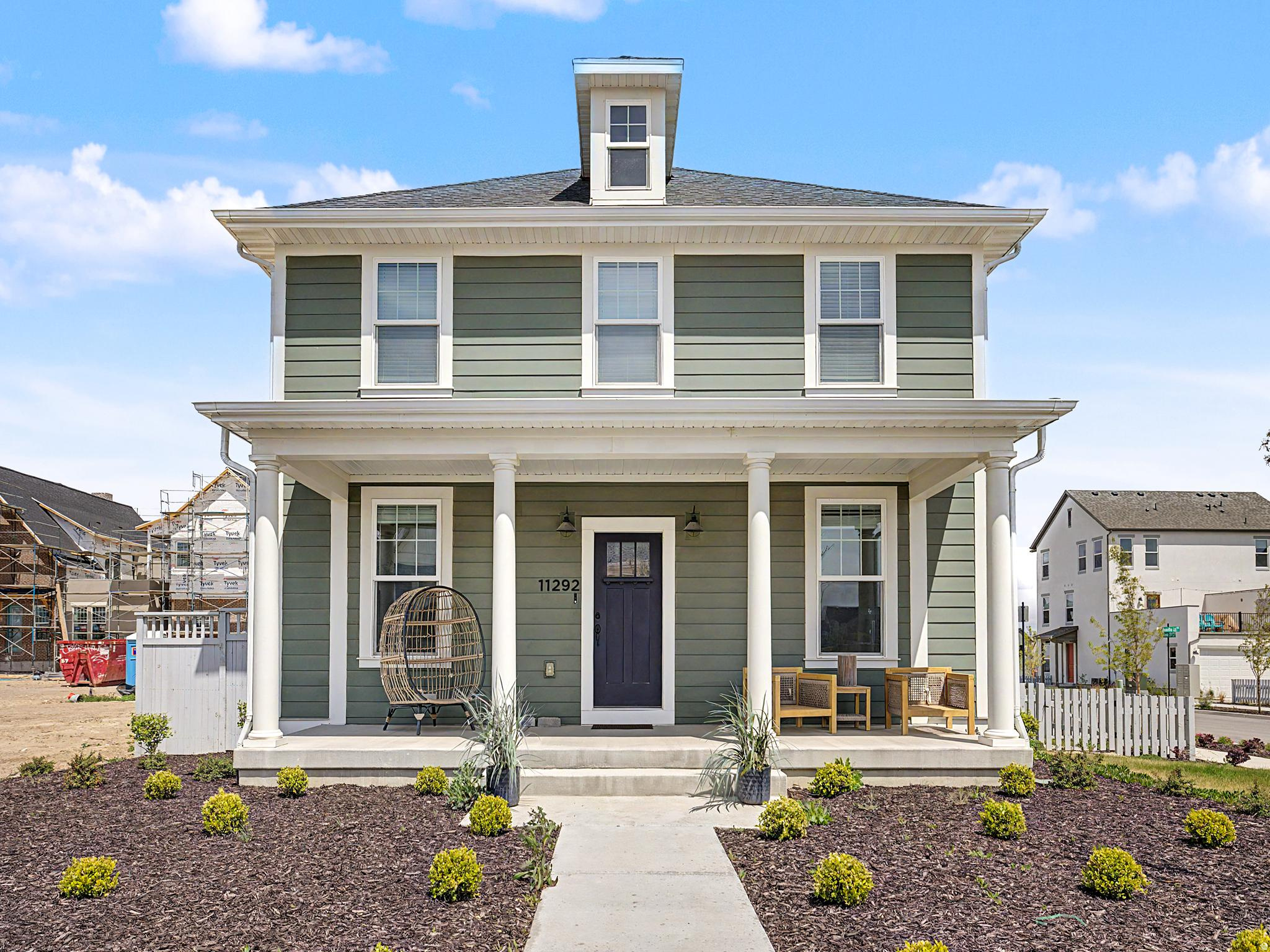 This beautiful, immaculate new home sits on a premium corner lot, offering mountain & water views along with surrounding space-one of the only homes in the area without a neighbor right next door. Designed for both comfort and entertaining, the spacious basement features an incredible wet bar & gathering space. You'll find a thoughtfully designed layout with 4 bathrooms (3 full), a double oven in the kitchen, huge quartz kitchen island, convenient mudroom, and a generous walk-in closet. The 3-car garage provides ample storage and parking, while fiber internet ensures fast/reliable connectivity. Located in an amazing community with friendly neighbors, just minutes from popular spots like Swig, coffee shops, and other local favorites. Enjoy relaxation, convenience, and lifestyle. Right next to Watercourse Pond.  2 INSTANT TANKLESS WATERS! Automatic sprinkler system.  Buyer to verify all info/square footage.