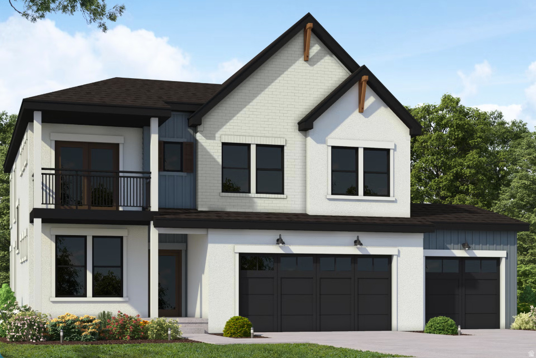 Under construction with completion expected in August!  This highly sought-after Copperhead floor plan showcases a sleek modern farmhouse exterior with white Hardie board, white brick, and striking black windows. Enjoy covered patios on both the main and second levels, perfect for taking in the surroundings. The homesite backs to protected mountain open space that will never be built on-offering rare privacy and serenity just minutes from premier shopping and city access. Inside, a light-filled two-story great room features soaring windows that flood the home with natural light. Additional highlights include a spacious 3-car garage, finished basement, and thoughtfully selected luxury finishes throughout: quartz countertops, KitchenAid double ovens, a 5-burner gas cooktop with vented hood, ceiling-height cabinetry, full-height tile backsplash, mudroom bench, 8' doors on the main level, contemporary black open railing, private office with glass, luxury vinyl plank flooring, and elegant gold fixtures and chandeliers. Upstairs, the loft opens to a private patio with stunning mountain views, creating an ideal retreat. Located in the exclusive Canyon Point community, residents enjoy access to a luxury clubhouse, resort-style beach-entry pool with lap lanes, tennis and basketball courts, multiple parks, and miles of scenic trails. Contact the listing agent for details and to reserve this home today. Builder is offering a $27,000 incentive for buyers who use the seller's preferred lender, First Colony Mortgage.