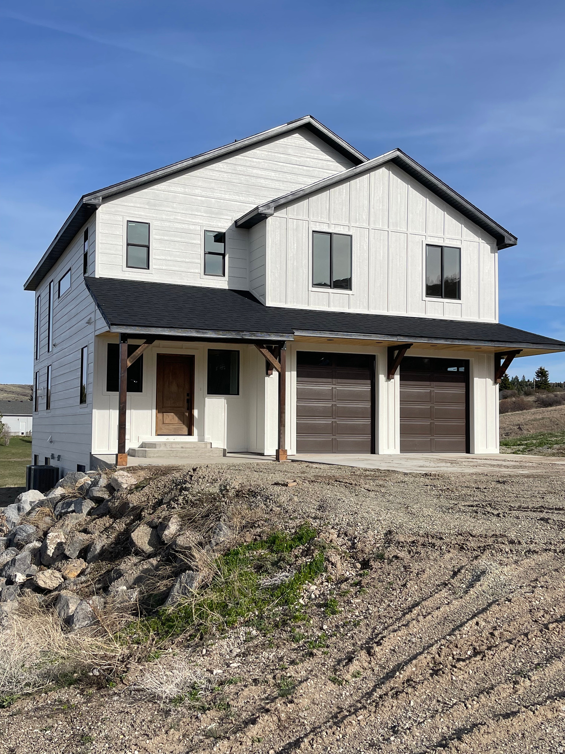 New construction in Bailey Creek with incredible mountain views! 3 bed / 2.5 bath with 9' walls and vaulted ceilings, tons of natural light, oak hardwood floors, clear alder cabinets, and quartzite countertops. Bright open-concept design with a gas fireplace, custom staircase, and metal handrails. All bedrooms are upstairs with the laundry room on the same level, including a spacious primary suite with an oversized bathroom featuring a soaker tub and large shower. Enjoy the redwood back deck, plus a 2-car heated garage. Walk-out basement is framed and insulated with electrical and plumbing in place designed for a future bedroom, bathroom, and family room. New photos, video walkthrough, and 3D tour available here: https://portneufvalleyphoto.hd.pics/1216-Discovery-Cir/idx Built and owned by the listing agent. Contact listing agent for a showing today!!