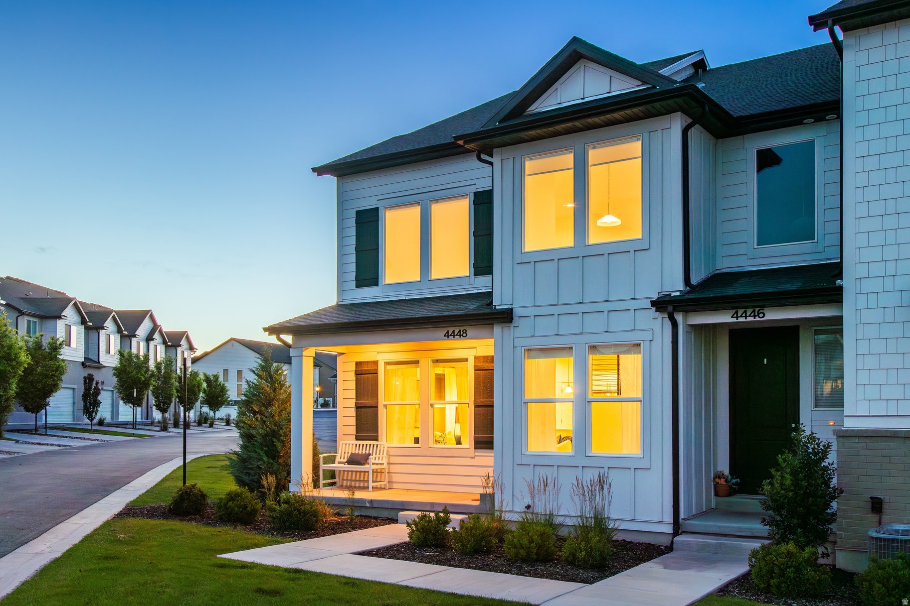 Experience the feel of brand-new construction - without the wait! This beautifully designed end-unit townhome is filled with natural light and offers a spacious open-concept floor plan perfect for modern living and entertaining. Thoughtfully upgraded throughout, you'll love the stylish cabinetry, enhanced flooring, upgraded lighting, and numerous designer touches that elevate the entire home.  Located in the highly desirable Mountain Ridge community, residents enjoy exceptional amenities including a clubhouse and swimming pool, along with easy access to everything you need. Just minutes from Blackridge Reservoir, scenic walking trails, Mountain View Village shopping and dining, and the Mountain View Corridor, this location offers the perfect blend of convenience, recreation, and community living.