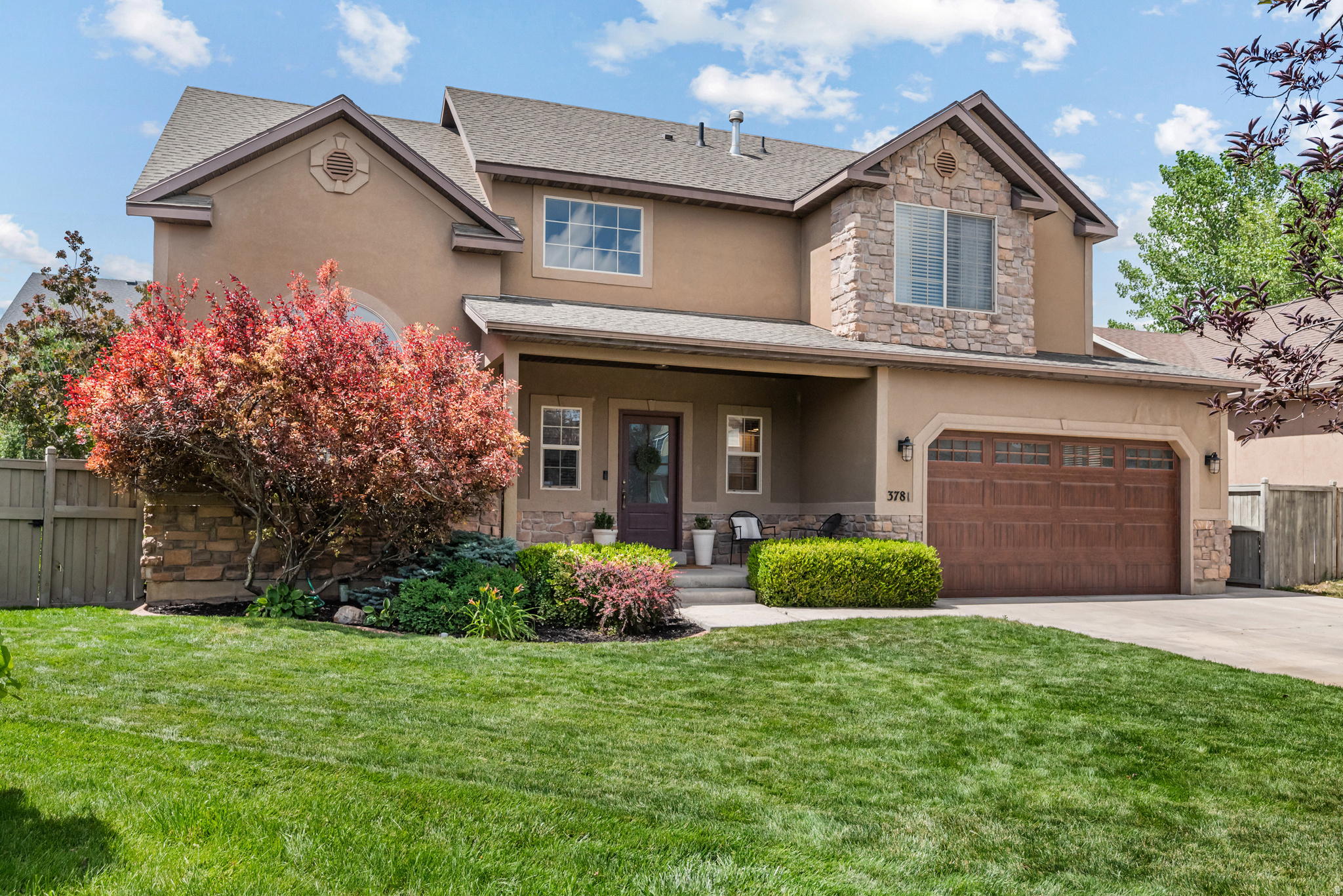 **GRAND OPENING JULY 11th from 11 a.m. to 2 p.m.** Welcome to this beautifully updated two-story tucked into the sought-after Highlands on the Green golf community in Eagle Mountain. From the moment you step through the front door, you'll feel how much care has gone into this home. The main level opens in a bright, flowing layout anchored by a cozy fireplace and a refreshed kitchen and dining space made for gathering. Fresh paint, flooring, updated trim and baseboards, and modern finishes give the whole home a clean, current feel, and behind the scenes the big items are already handled: newer HVAC, water heater, water softener, radon mitigation system, microwave, and dishwasher. Upstairs, four bedrooms include a private primary suite, and the remodeled bathrooms shine with beautiful tile showers. Downstairs, the fully finished basement is built for real life, with a huge family room for movie nights, game days, and entertaining, plus two versatile bedrooms currently used as a gym and an office that can flex to whatever you need. Then there's the backyard, a true retreat. Host summer dinners on the expansive deck, play a game on your own basketball court, gather around the firepit under the stars, and enjoy garden boxes, a storage shed, established landscaping, and dedicated RV parking. Best of all, a low HOA includes the neighborhood pool, playground, basketball court, and pavilion just moments from your door. Extensively updated, thoughtfully finished, and ready for its next owner. Come see it before it's gone, and schedule your private tour today. Square footage figures are provided as a courtesy estimate only and were obtained from Utah County .  Buyer is advised to obtain an independent measurement.