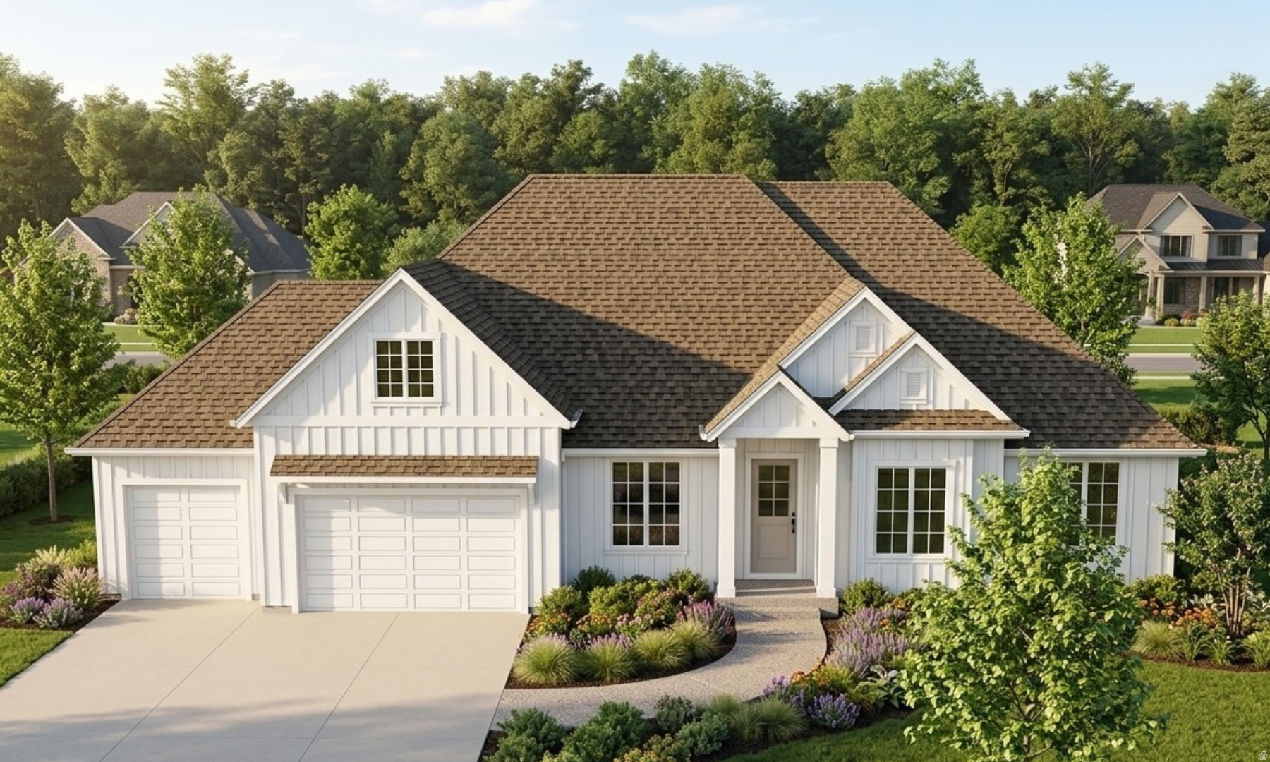 One of our most popular floor plans, the Jacqueline Bonus. This "hybrid" home has the main floor living feel of a rambler, with the extra tall vaulted ceiling feel of a two story. With 5 bedrooms, an office, and a large unfinished basement, there's space for your vision. This home has a mid June projected completion rate. Call the listing agent to walk through today! Seller is also offering a 2/1 buy down incentive.