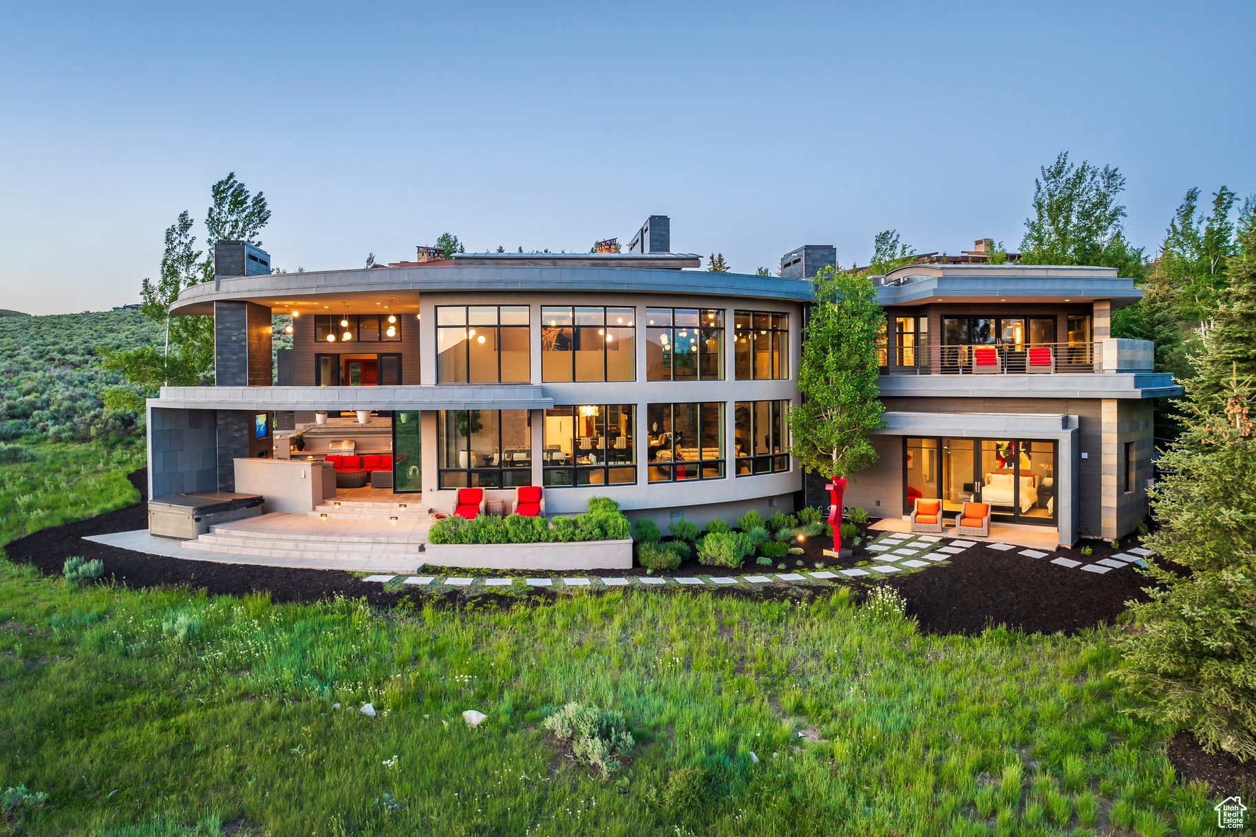 A Clive Bridgwater masterpiece of Architecture in Promontory.  Full Golf Membership. Furnishings included. Situated on a spectacular 3.52 acre lushly landscaped lot with tremendous expansive views of the Wasatch Mountains, ski resorts and unmatched privacy in Promontory this home is truly a unique gem with a level of finishes and included furnishings that you have not seen in Park City. Crafted by renowned builder Don Craig. Glorious cheerful and happy. Fashionable and luxurious. Staggering and beautiful. Spacious, poetic and art filled. Marvelous and magnificent. Impressive and sensuous. Indefinable but entirely unmistakable. Distinctive and delightful. Exciting and smashing. Rousing and striking. Joyful and welcoming. Tasteful and splendid. Romantic and ethereal lighting. Fully oxygenated master bedroom suite.