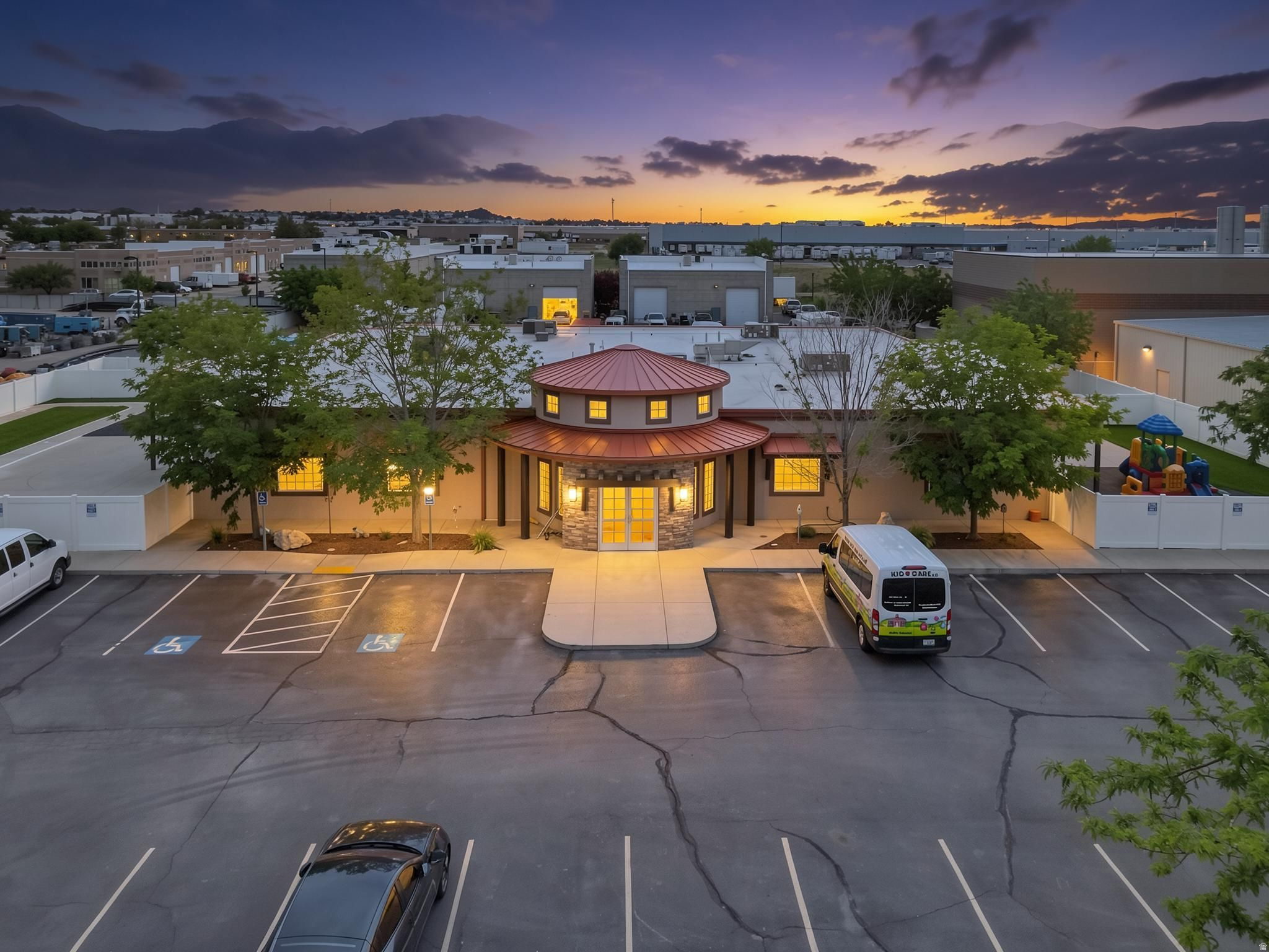 Rare opportunity to acquire a fully equipped daycare facility in North Salt Lake. This 10,142 SF standalone building sits on .89 acres and is thoughtfully designed for childcare operations, featuring a commercial kitchen, playground, security systems, and ample parking. All FF&E (furniture, fixtures, and equipment) is included in the full list price, allowing for a seamless transition for an owner-user or operator.