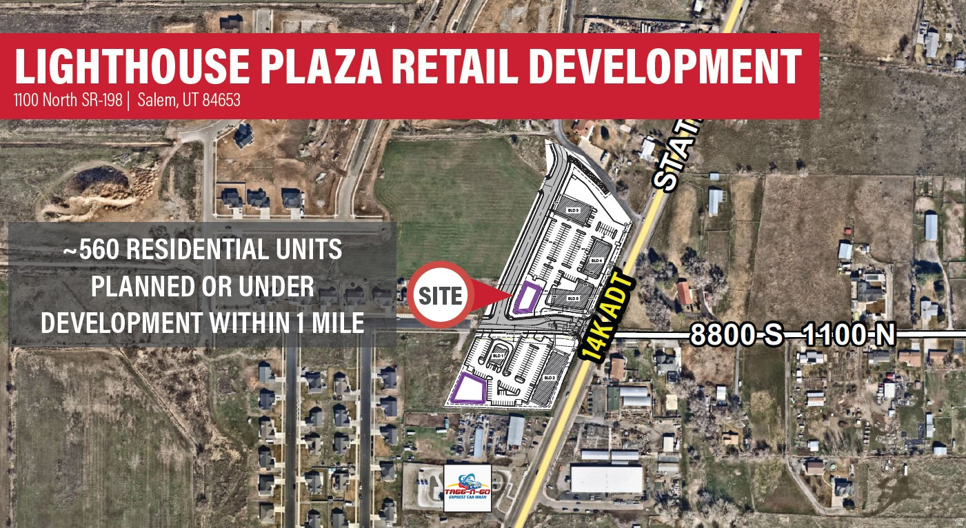 Building 1  1,276-2,656 SF  Drive Thru Building 2  1,221- 12,096 SF  Nine (9) Unit Retail Building Phase 1  1,221-12,096 SF Available  Drive Thru $36 PSF  End Cap $ $28 PSF  In-Line $26 PSF  Construction Drawings Complete, Ready for Construction