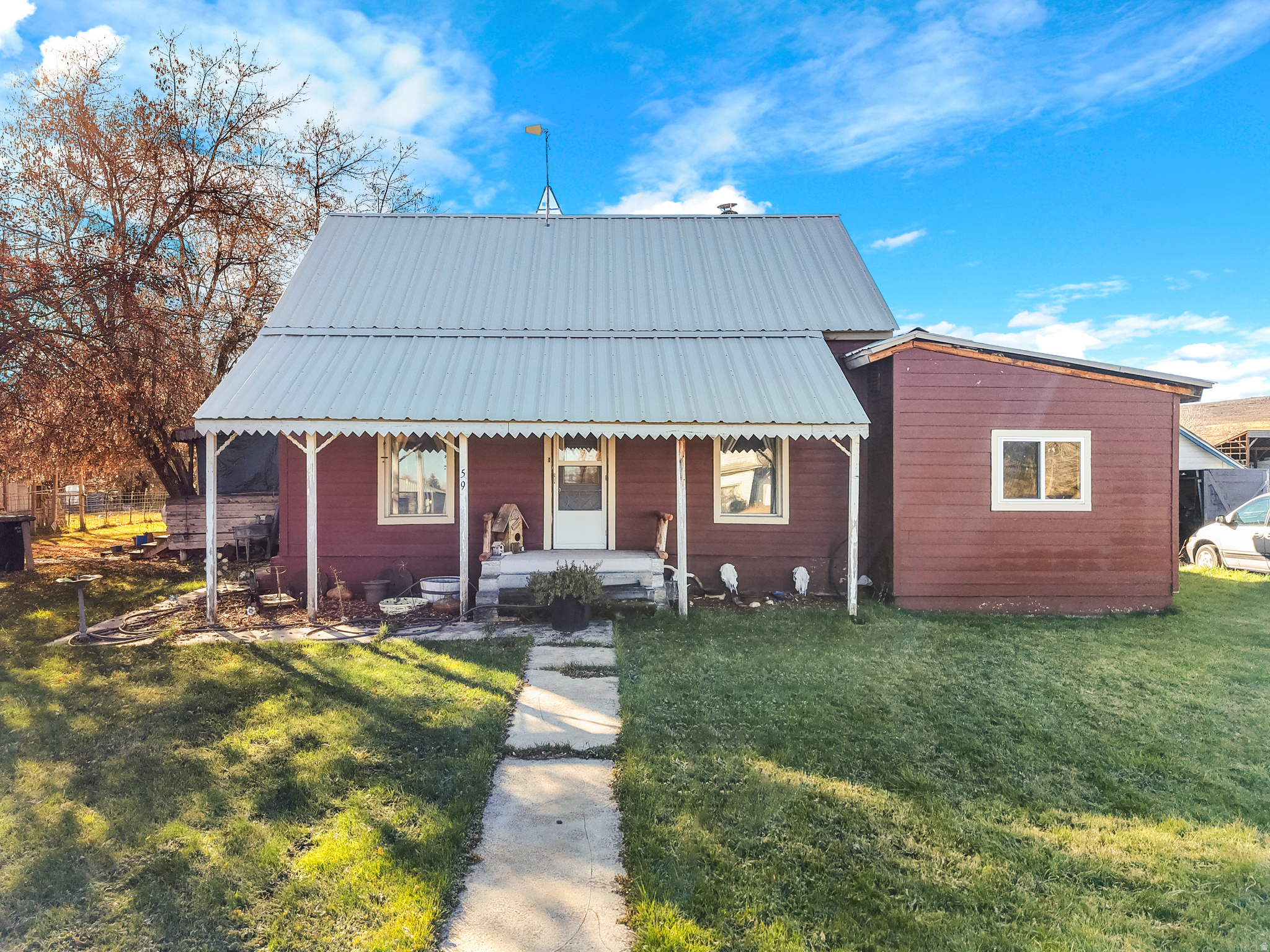 Single-level home on 1.2 acres in the quiet town of Paris, Idaho. This property features 2 bedrooms, 2 bathrooms, and a versatile loft space upstairs-perfect for a home office or extra sleeping area. The primary bedroom includes an en-suite bathroom for added convenience. The kitchen offers plenty of counter space, ample cabinet storage, and a separate dining area. Enjoy both a formal living room and a spacious main living room large enough for gatherings. The crawl space provides extra storage with access from inside and outside. The yard is landscaped with mature fruit trees and a well-manicured lawn, while the fully fenced back pasture is ideal for horses, cows, or other animals. This property combines comfortable living with country charm and would make a wonderful starter home or peaceful retreat.