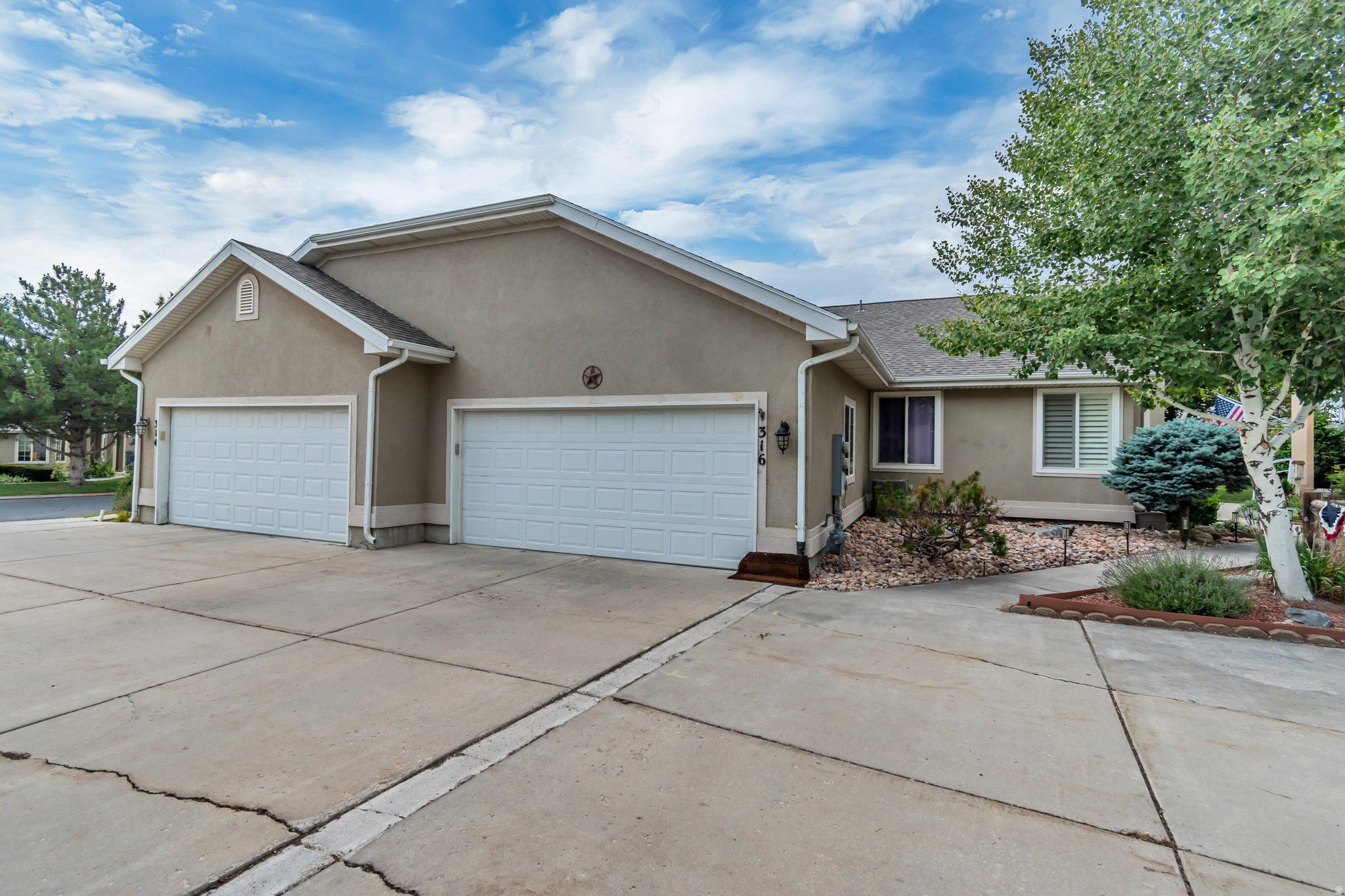 Pride of ownership shines throughout this beautifully cared-for twin home in Saratoga Springs' sought-after Lakeshore community. Offering over 2,600 square feet, 4 bedrooms, and 2.75 baths, the home features all brand-new carpet, quartz countertops, upgraded cabinetry, and a professionally finished theater room wired for surround sound. The true highlight is the incredible outdoor living space-a large Trex deck with a custom pergola that creates a private setting for relaxing or entertaining and is a feature rarely found within the community. Enjoy all the benefits of low-maintenance living with access to the community pool, clubhouse (there are two clubhouses and two pools, both on the North and south ends), fitness center, playground, and miles of walking trails, all just minutes from Utah Lake. The school district will be Lake Mountain. There is a gateway and router for the Avative fiber. This is a neighborhood where residents love to stay, making opportunities like this few and far between.