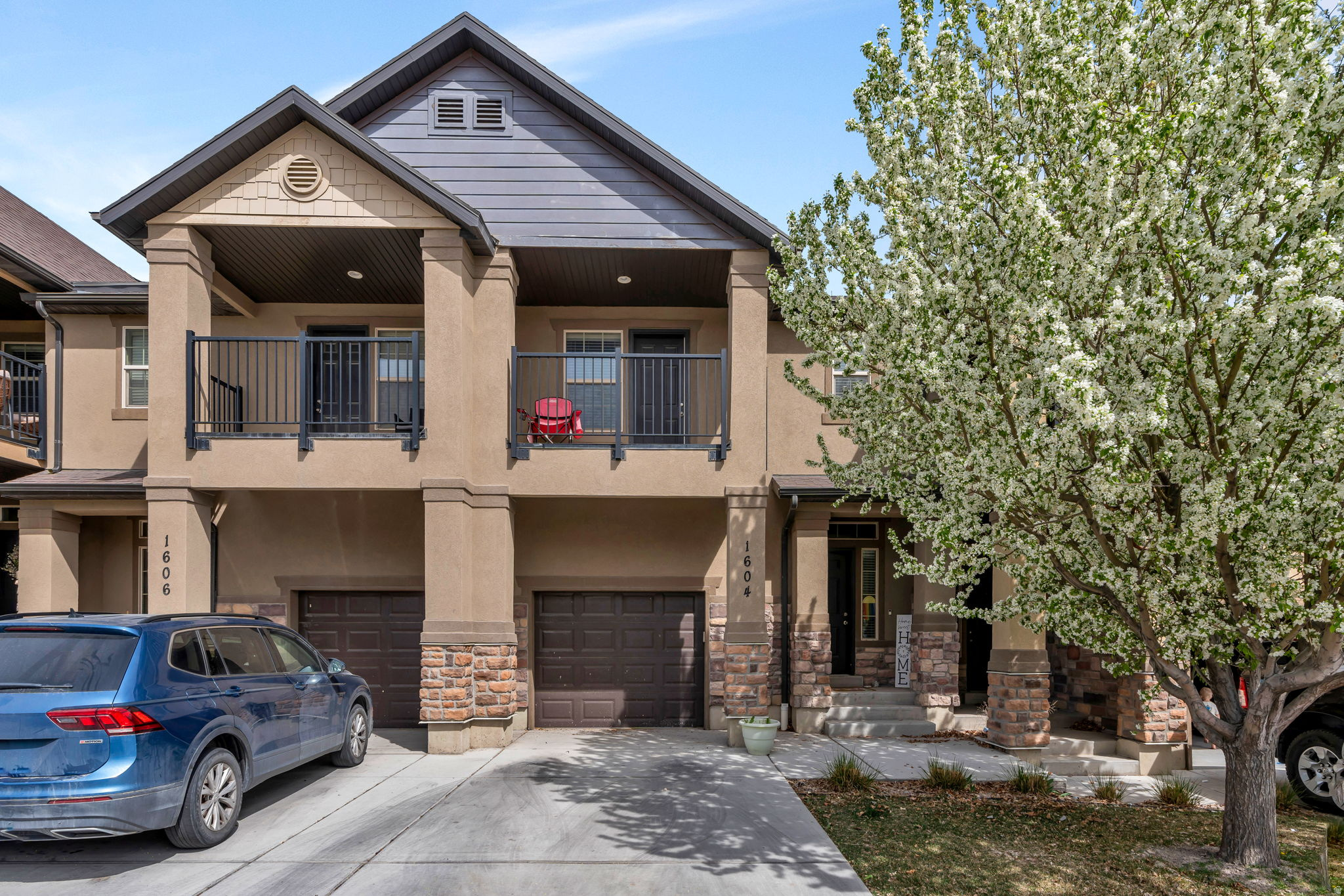 ***With right offer, seller is willing to help contribute to buy down the rate!*** Move-In Ready Townhome Gem in The Gables  Saratoga Springs!  Discover this beautifully maintained 2,160 sq. ft. townhouse in the sought-after The Gables subdivision. Built in 2013, this stylish row-mid home features a smart 2-story layout with 3 spacious bedrooms, 3.5 bathrooms, and a fully finished 640 sq. ft. basement perfect for a 4th bedroom or family gathering space (with full bath).  The main floor offers warm laminate flooring and a beautiful kitchen with granite countertops. Upstairs you'll love the large bedrooms, including a primary suite with walk-in closet. Enjoy central air, energy-efficient windows, a fully fenced backyard with tiered garden, plus an open grassy area beyond the fence. Standout perks: Directly across from extra parking stalls   Large garage storage shelves   Very close to the development exit - minutes from Walmart, Costco and shopping   Steps from HOA amenities: clubhouse, pool, fitness room, playground, splash pad, and sand volleyball court  The $186 monthly HOA covers maintenance, snow removal, trash, and water. This home blends style, space, and unbeatable convenience! Square footage figures are provided as courtesy estimates only and were obtained from county records. Buyer is advised to obtain an independent measurement.